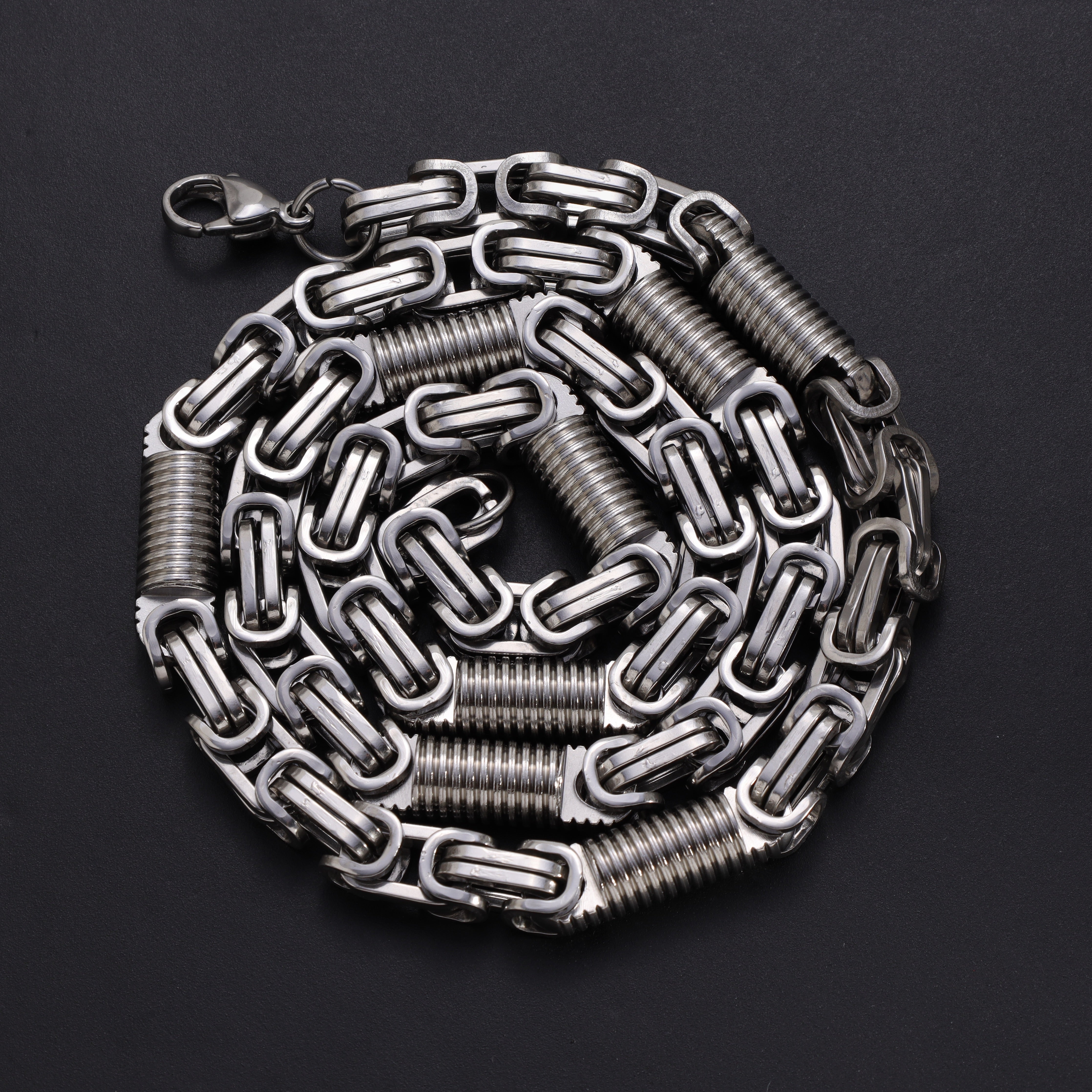 8mm Königskette + Montecarlo Kette 60cm aus Edelstahl - Taipan Schmuck