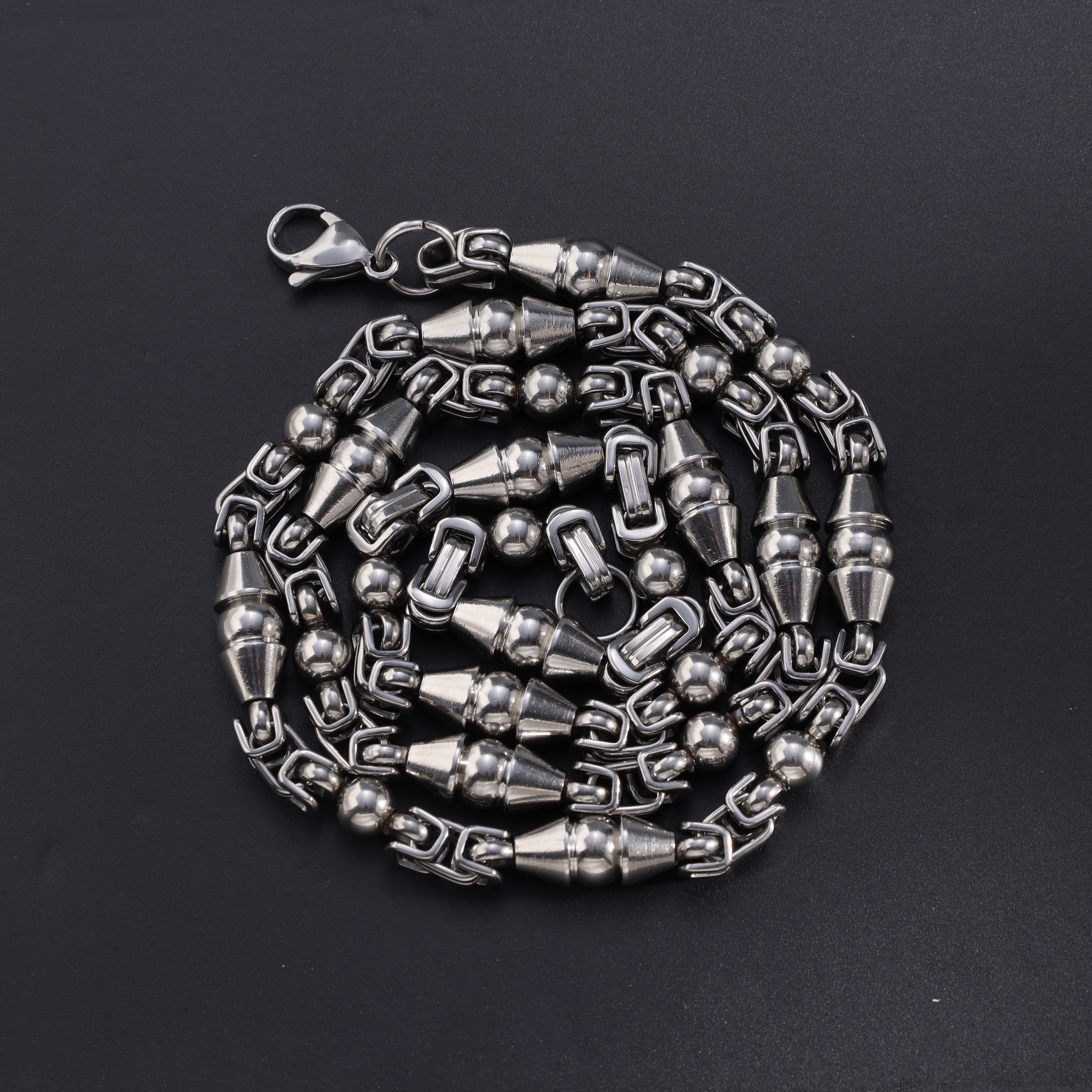 7mm Königskette + Montecarlo Kette 60cm aus Edelstahl - Taipan Schmuck