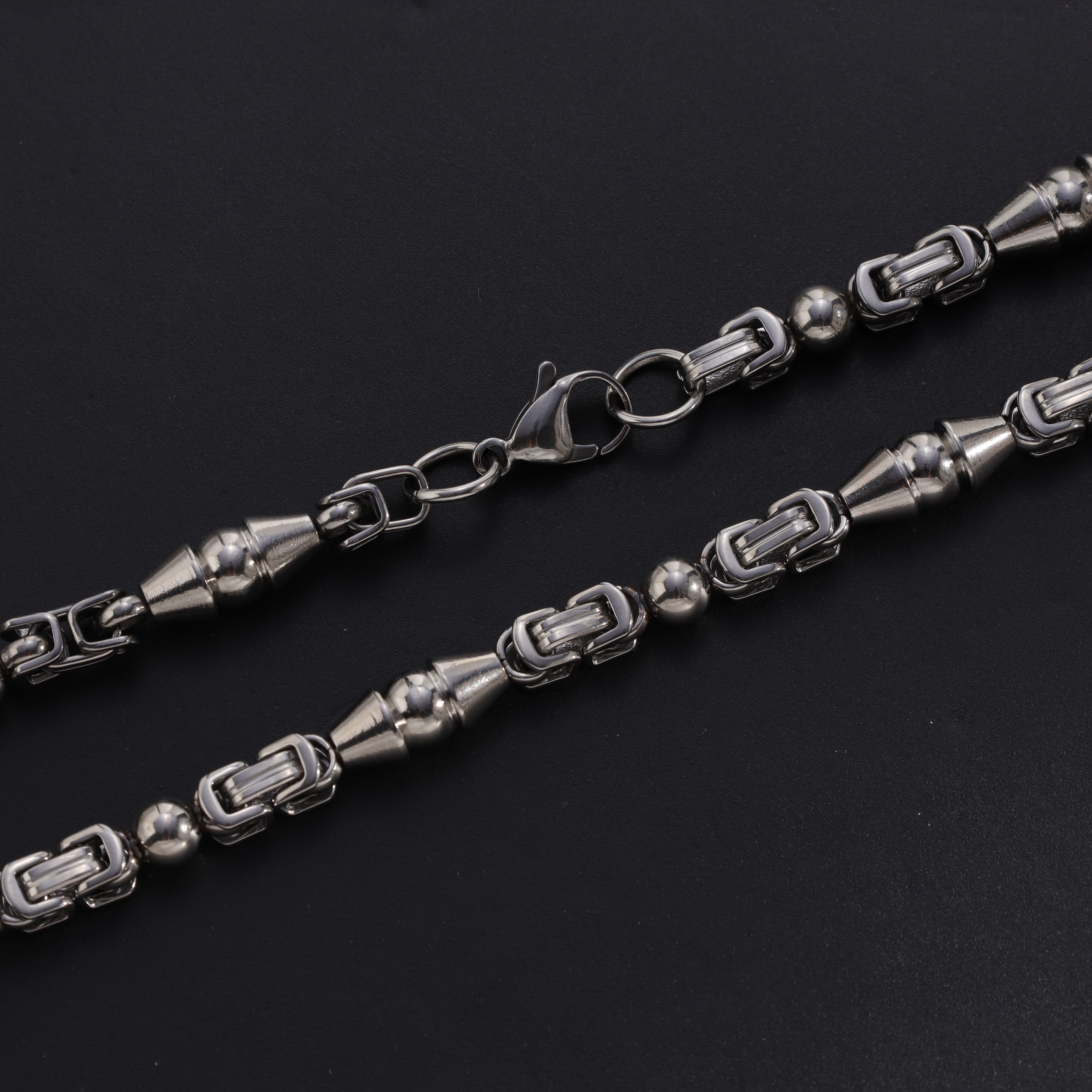 7mm Königskette + Montecarlo Kette 60cm aus Edelstahl - Taipan Schmuck