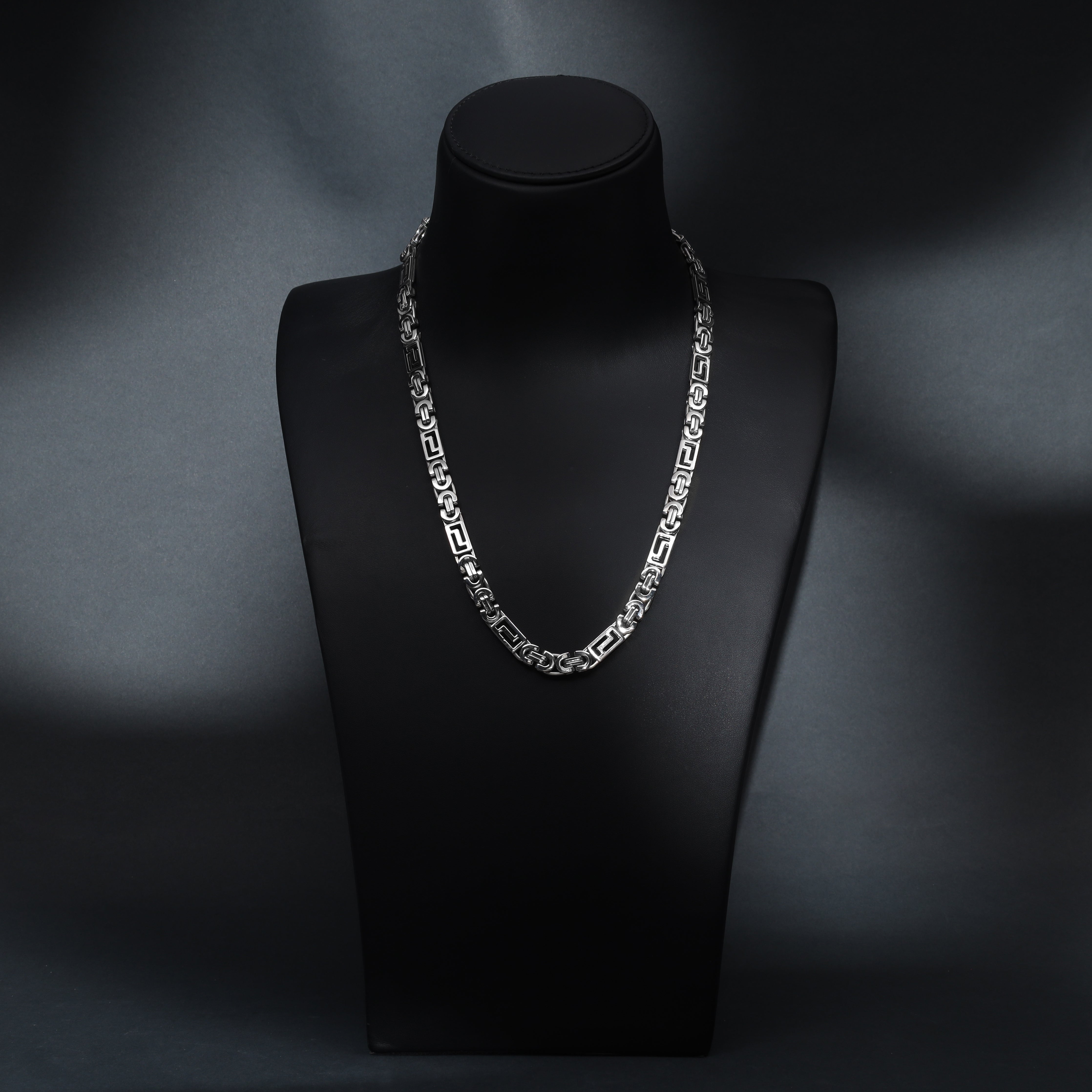 8mm Etruskerkette - flache Königskette 60cm aus Edelstahl - Taipan Schmuck