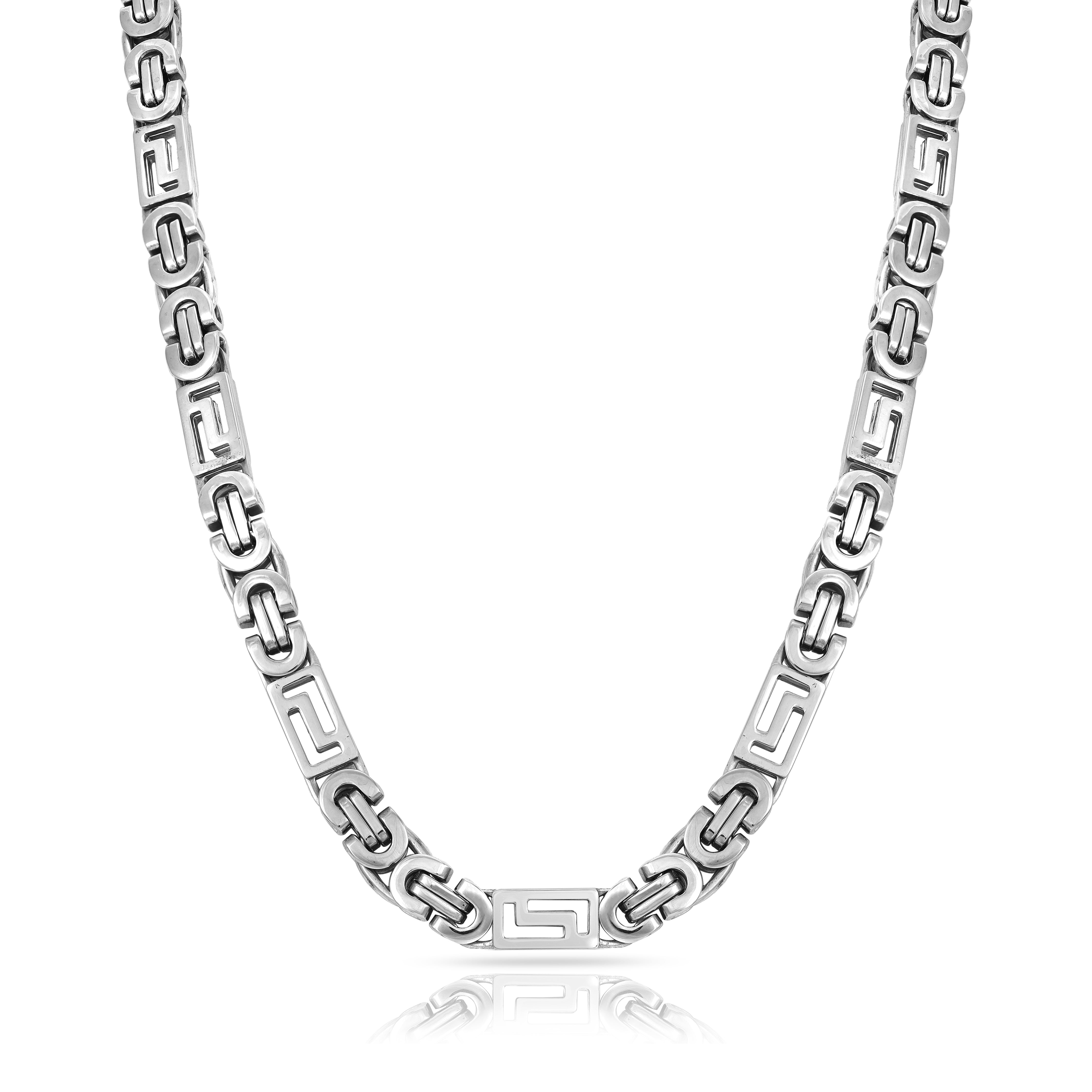 8mm Etruskerkette - flache Königskette 60cm aus Edelstahl - Taipan Schmuck