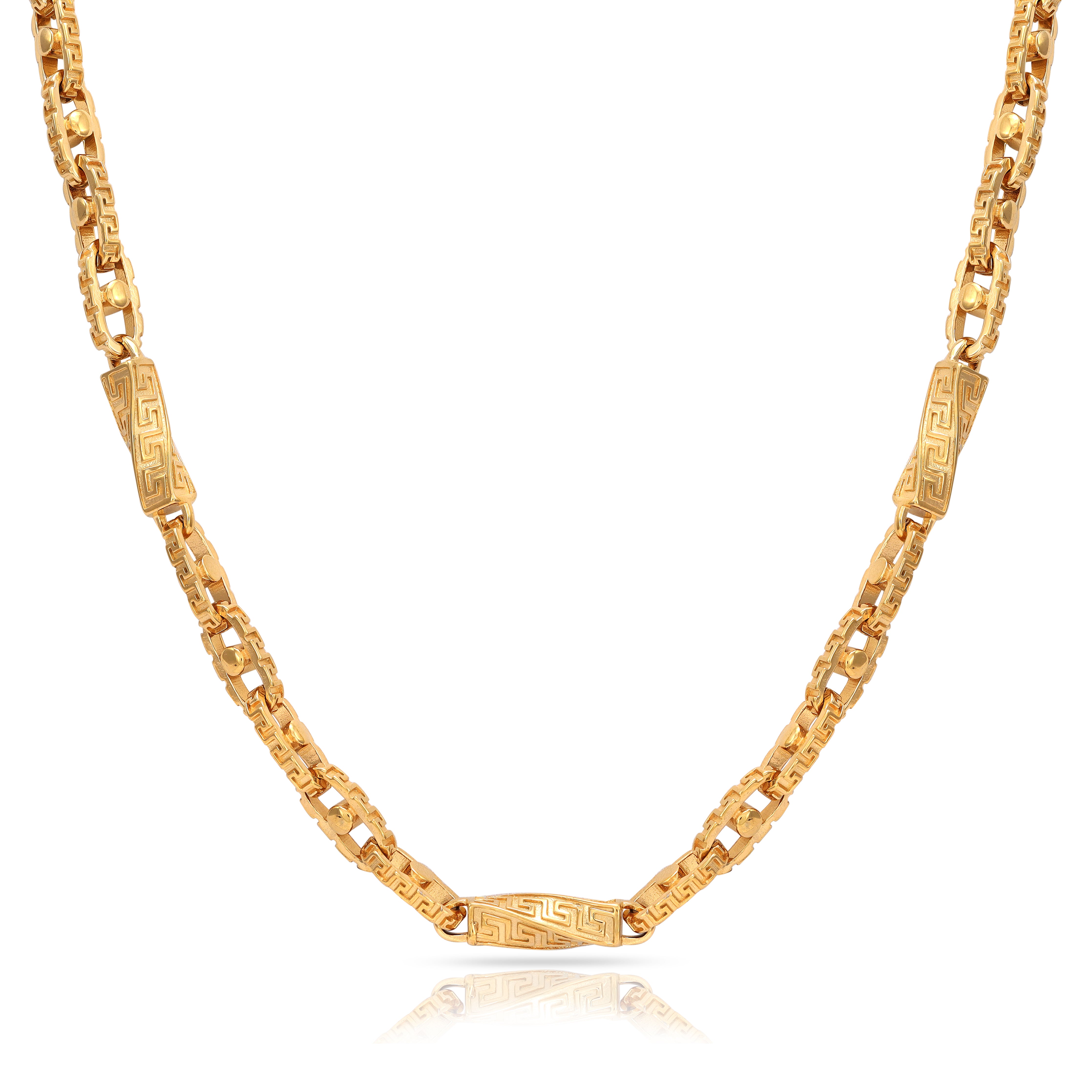 Santorini Kette 6mm breit 60/70cm lang aus Edelstahl 18K Vergoldet - Taipan Schmuck