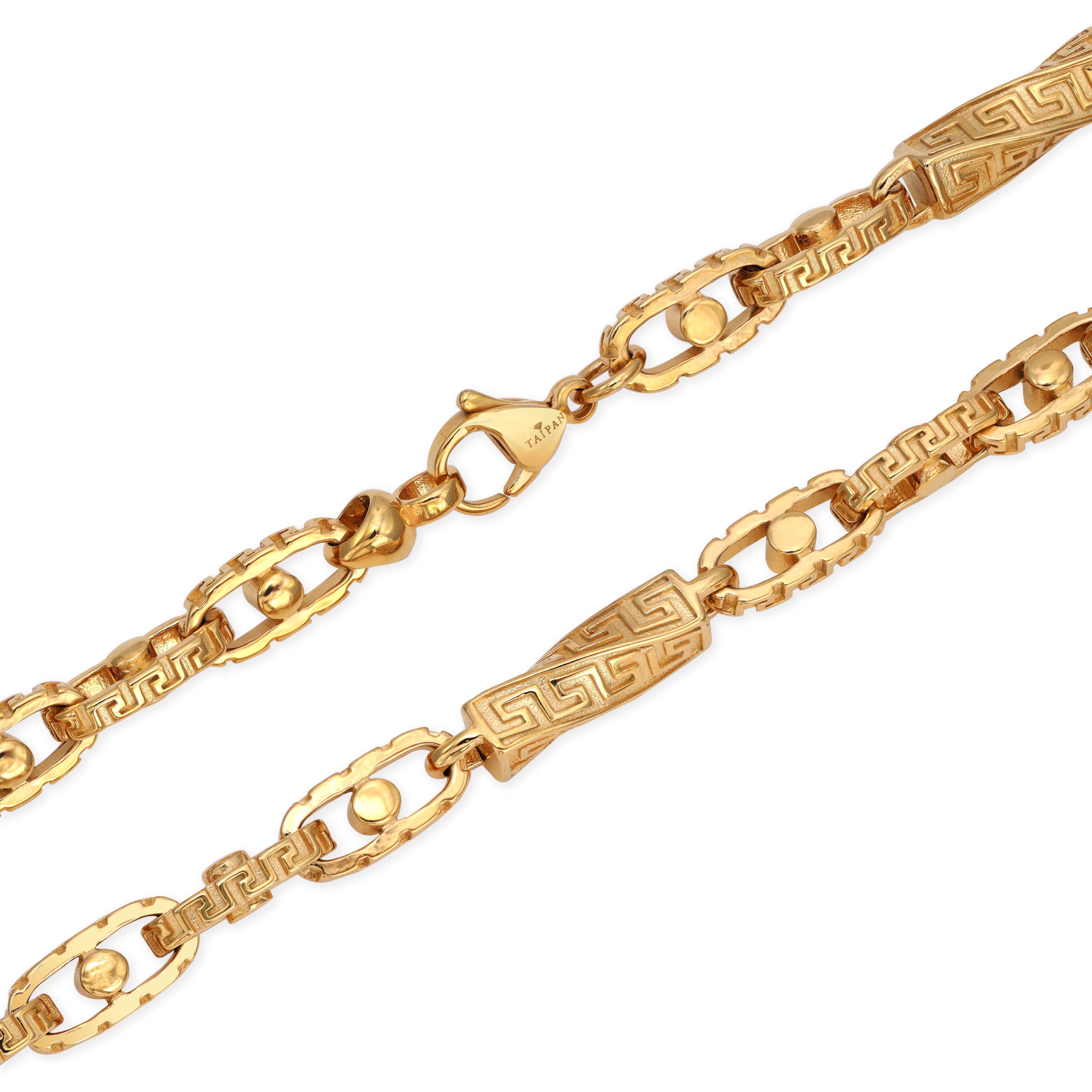 Santorini Kette 6mm breit 60/70cm lang aus Edelstahl 18K Vergoldet - Taipan Schmuck