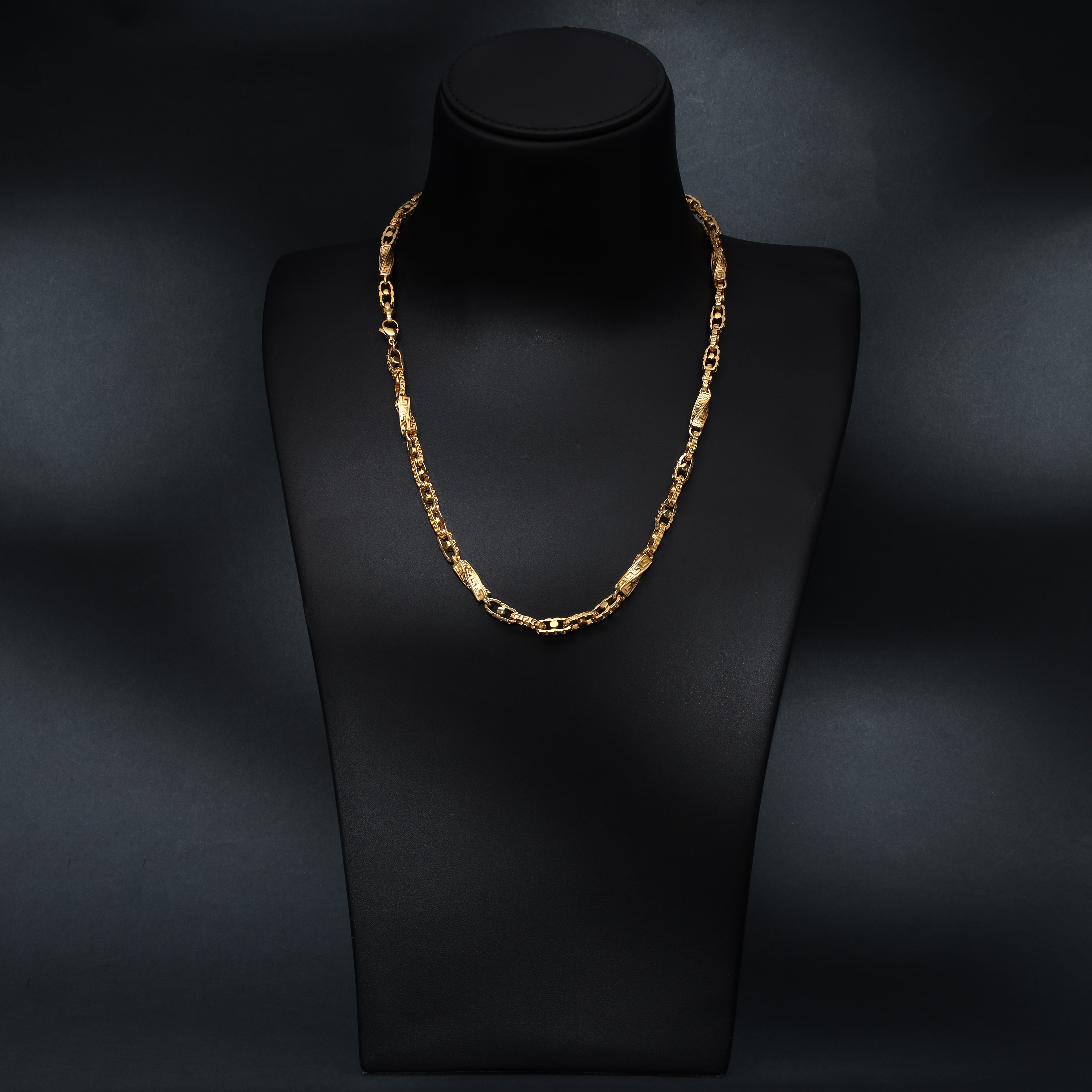 Santorini Kette 6mm breit 60/70cm lang aus Edelstahl 18K Vergoldet - Taipan Schmuck