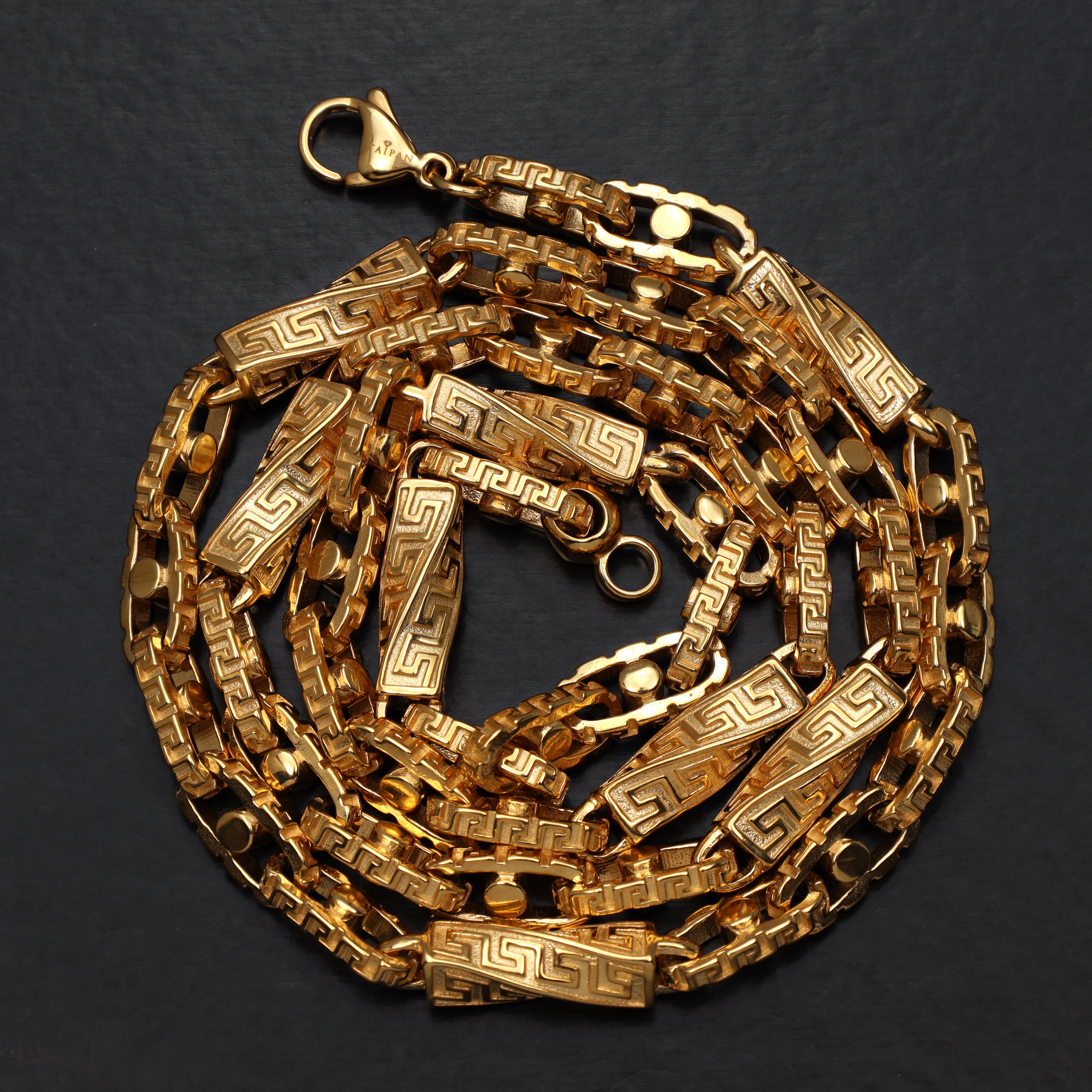 Santorini Kette 6mm breit 60/70cm lang aus Edelstahl 18K Vergoldet - Taipan Schmuck