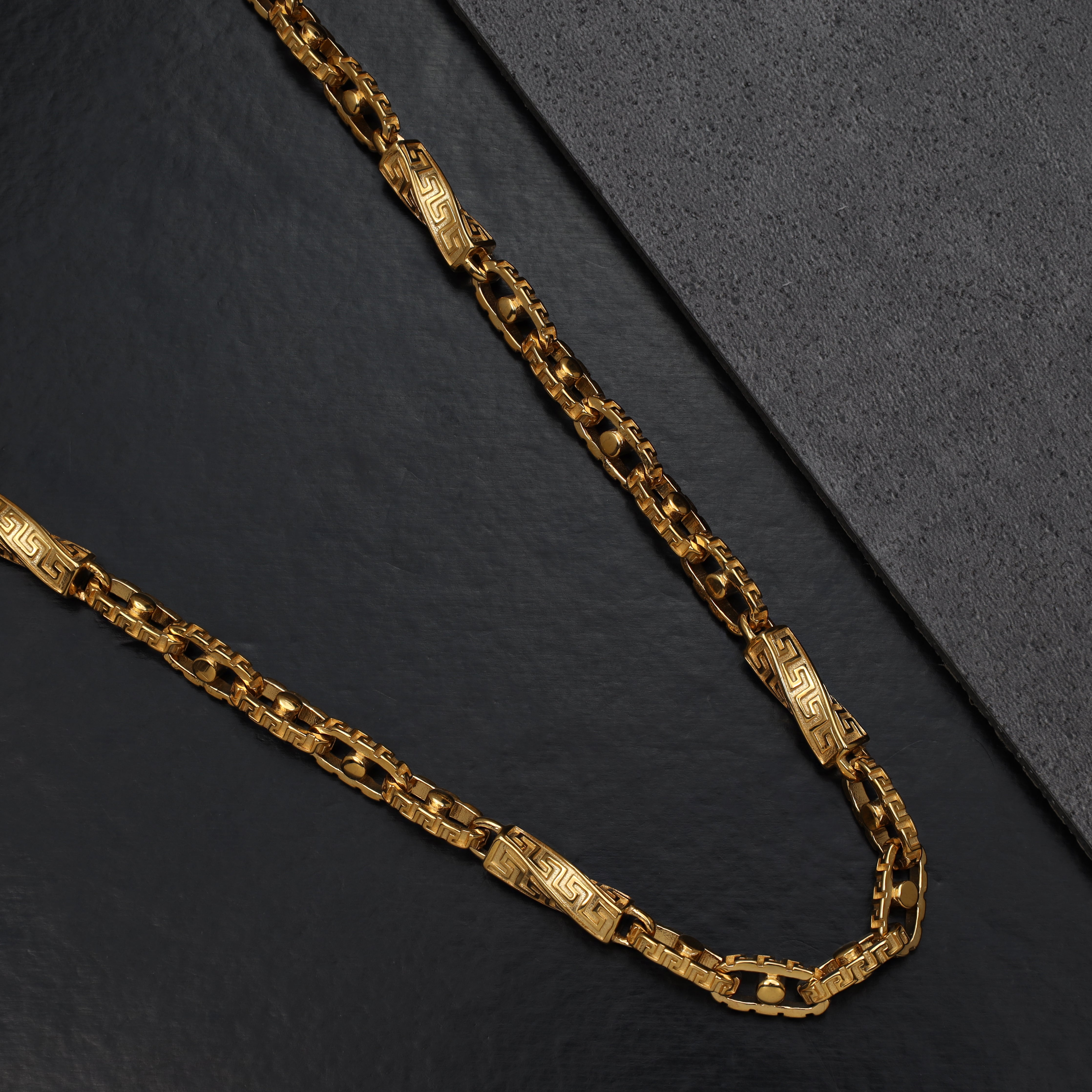 Santorini Kette 6mm breit 60/70cm lang aus Edelstahl 18K Vergoldet - Taipan Schmuck