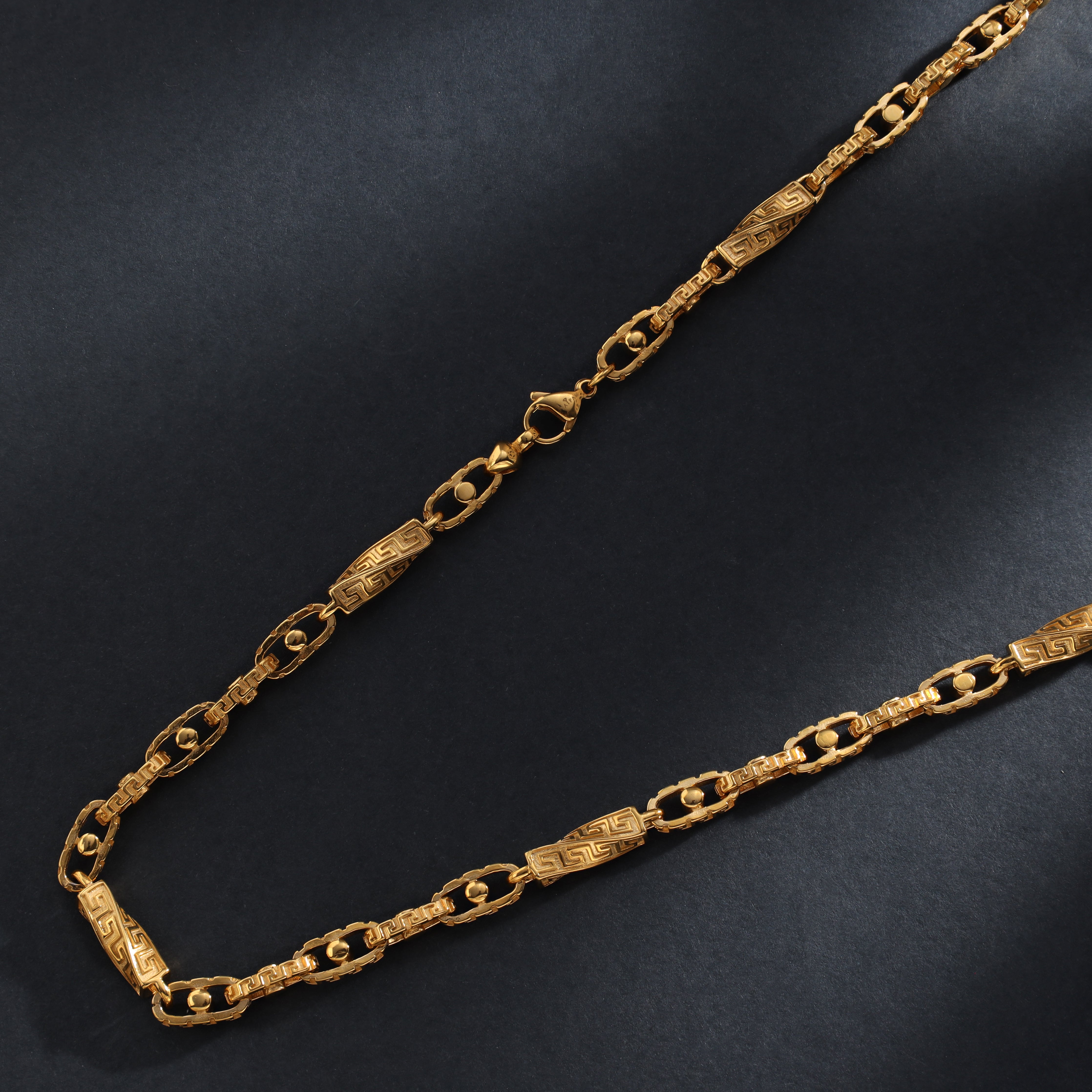 Santorini Kette 6mm breit 60/70cm lang aus Edelstahl 18K Vergoldet - Taipan Schmuck