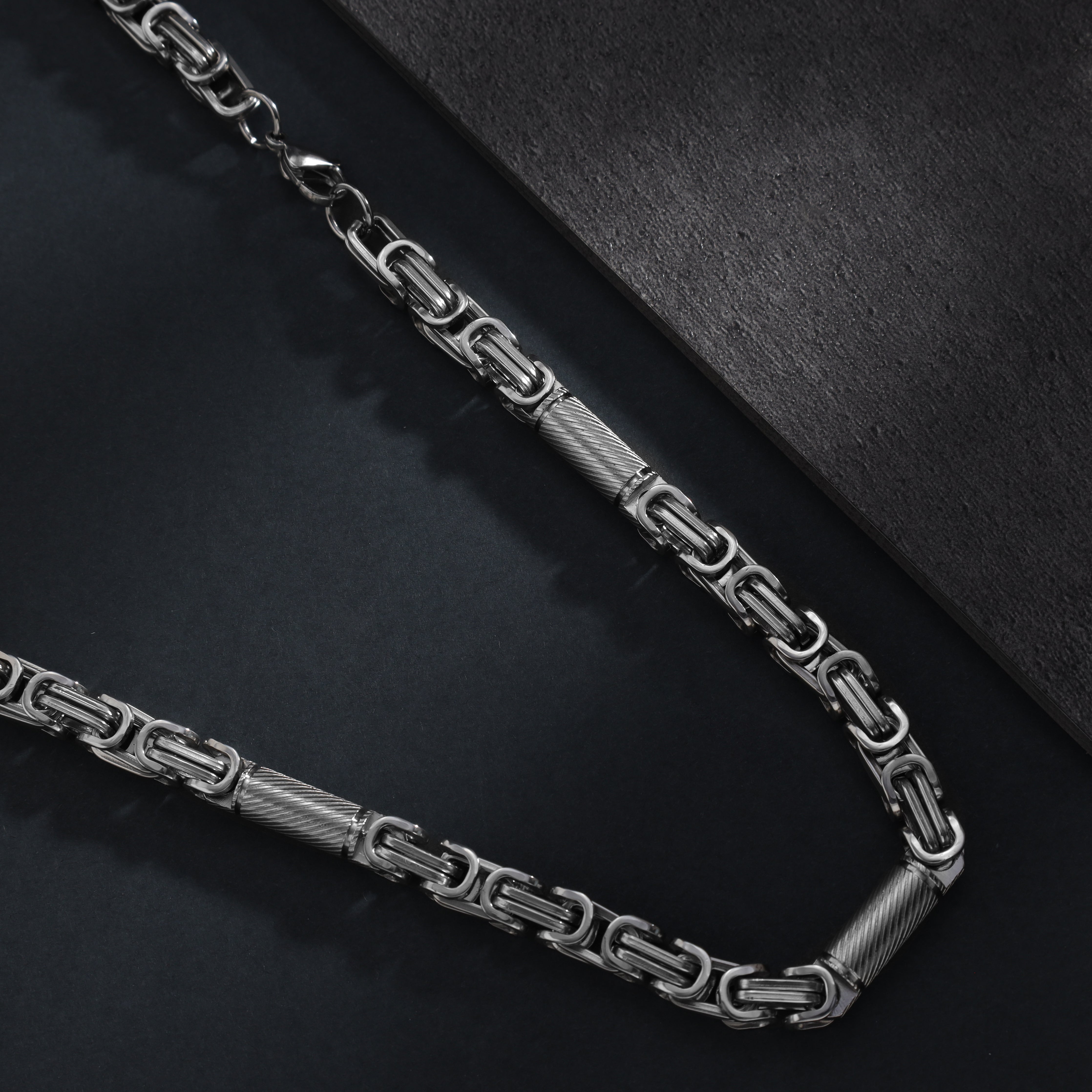 7mm Königskette + Montecarlo Kette 60cm aus Edelstahl - Taipan Schmuck