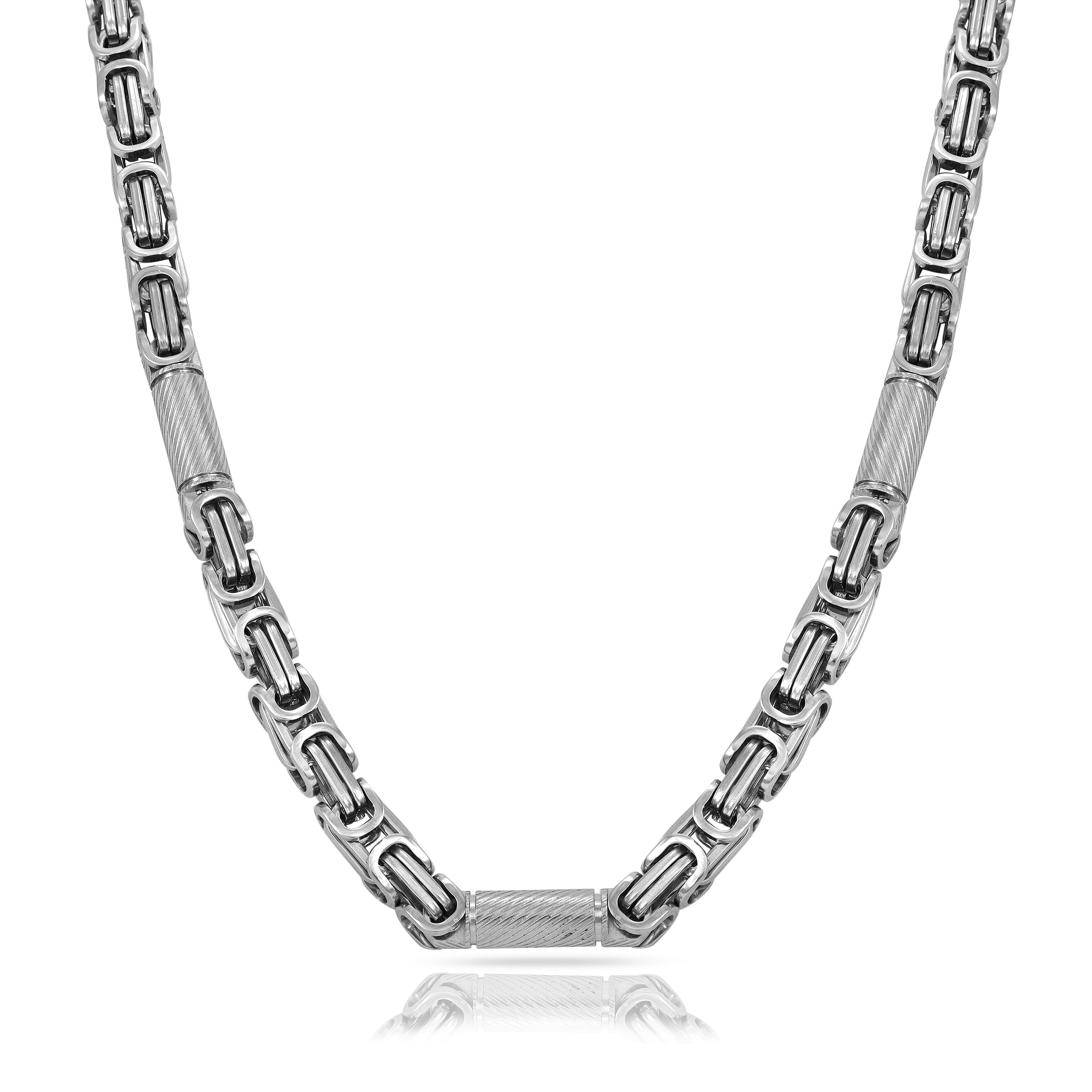 7mm Königskette + Montecarlo Kette 60cm aus Edelstahl - Taipan Schmuck