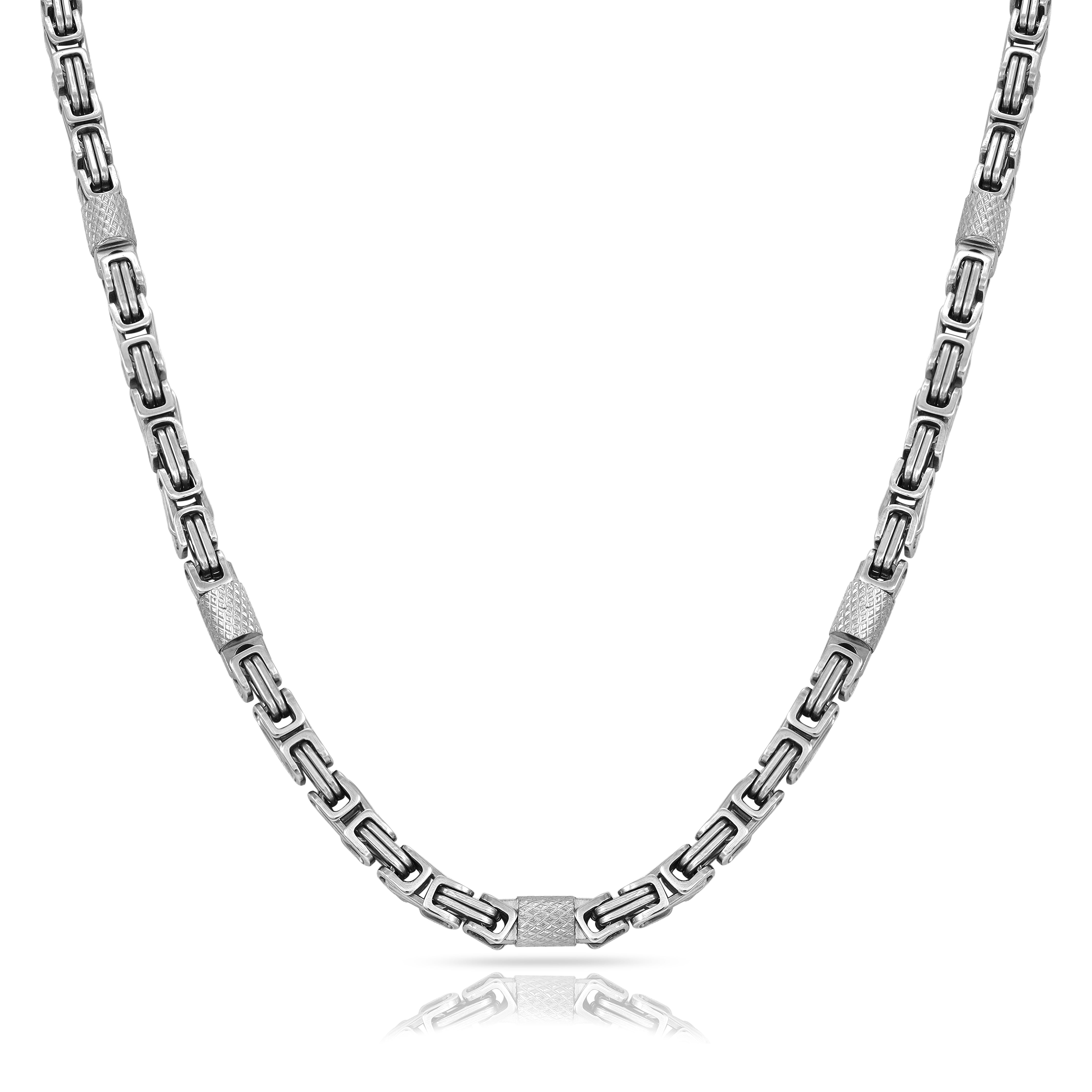 Königskette + Montecarlo 5mm breit 60cm aus Edelstahl - Taipan Schmuck