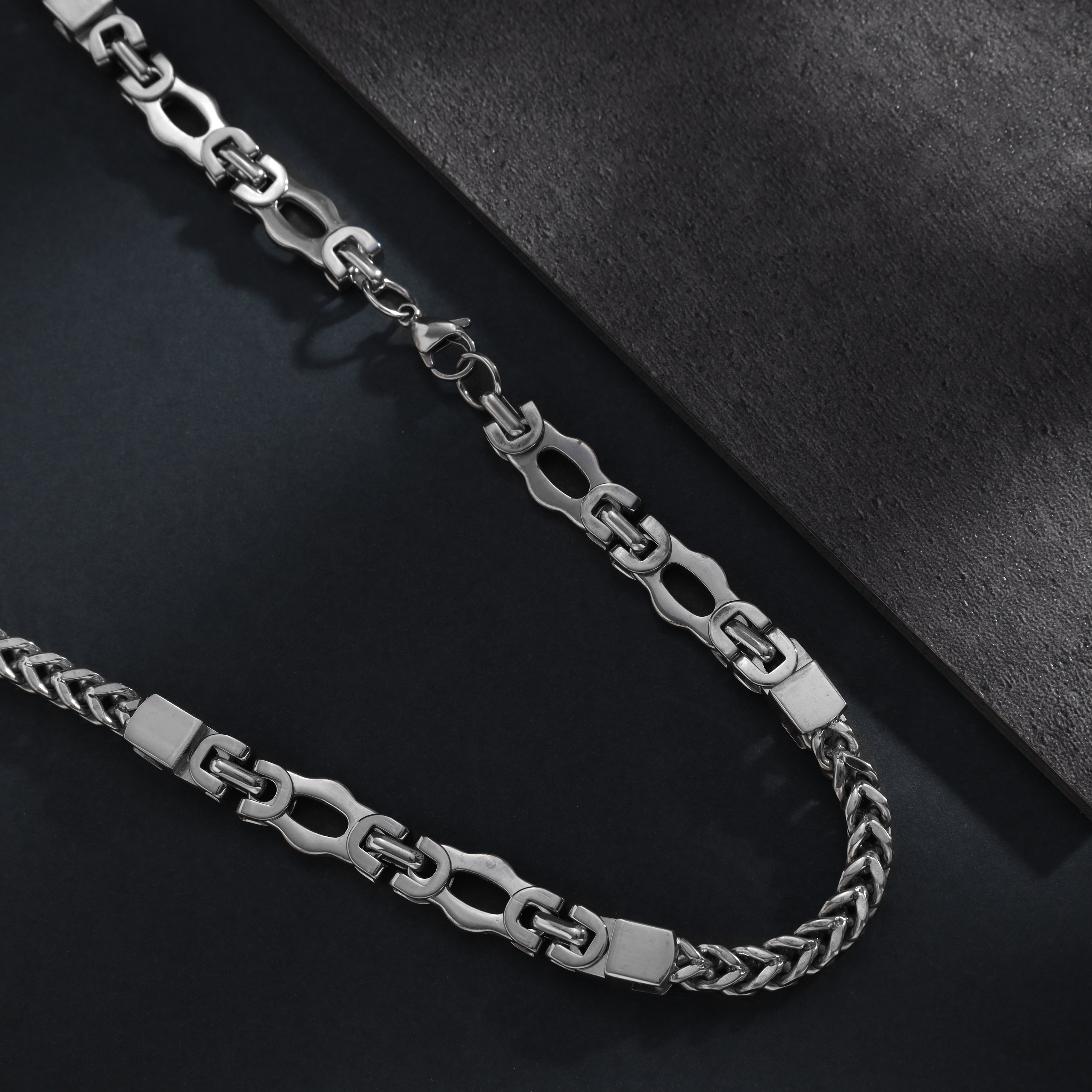 Franco Chain + Etrusker 11mm breit 60cm aus Edelstahl - Taipan Schmuck