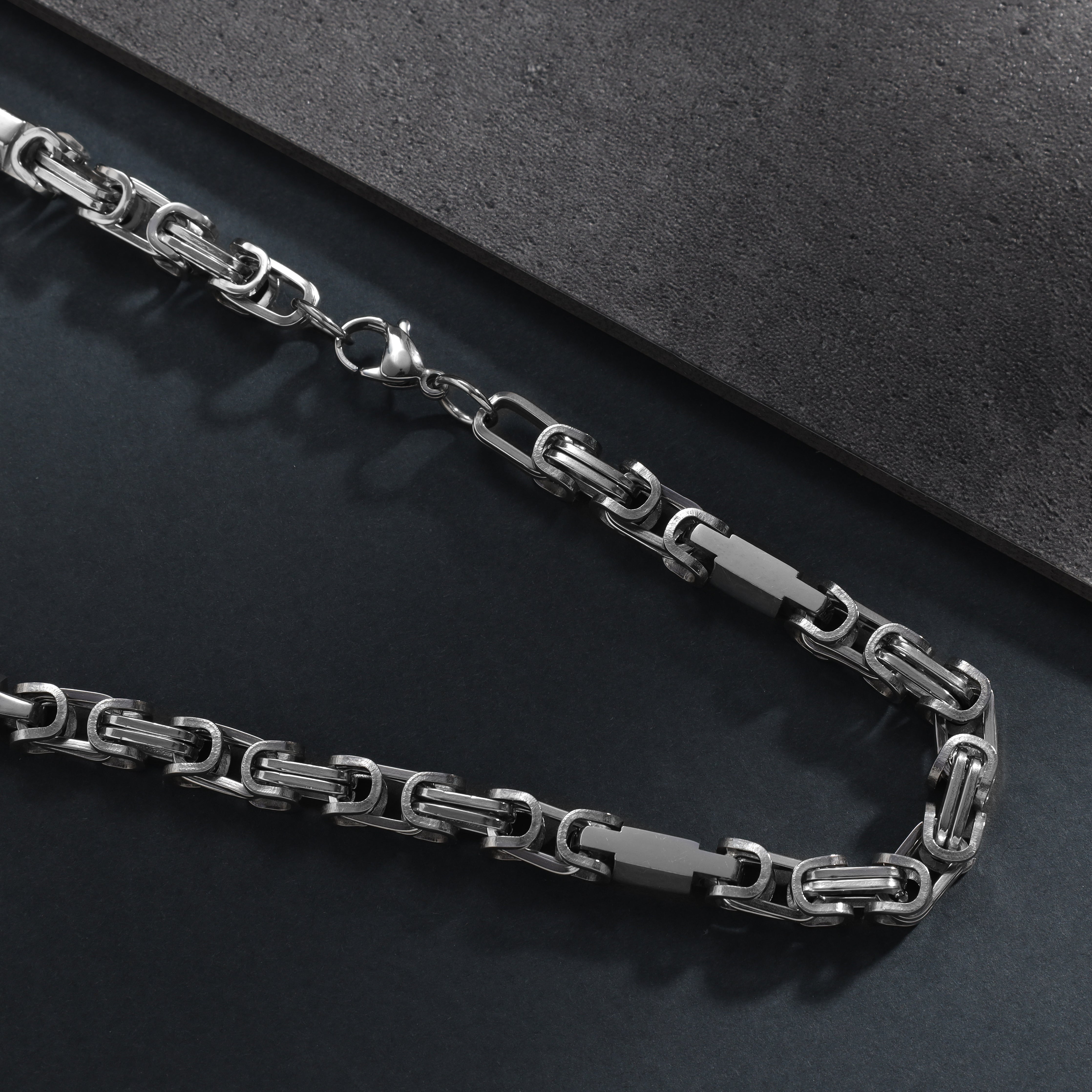 King's chain + Montecarlo 7mm wide 60cm made of stainless steel
