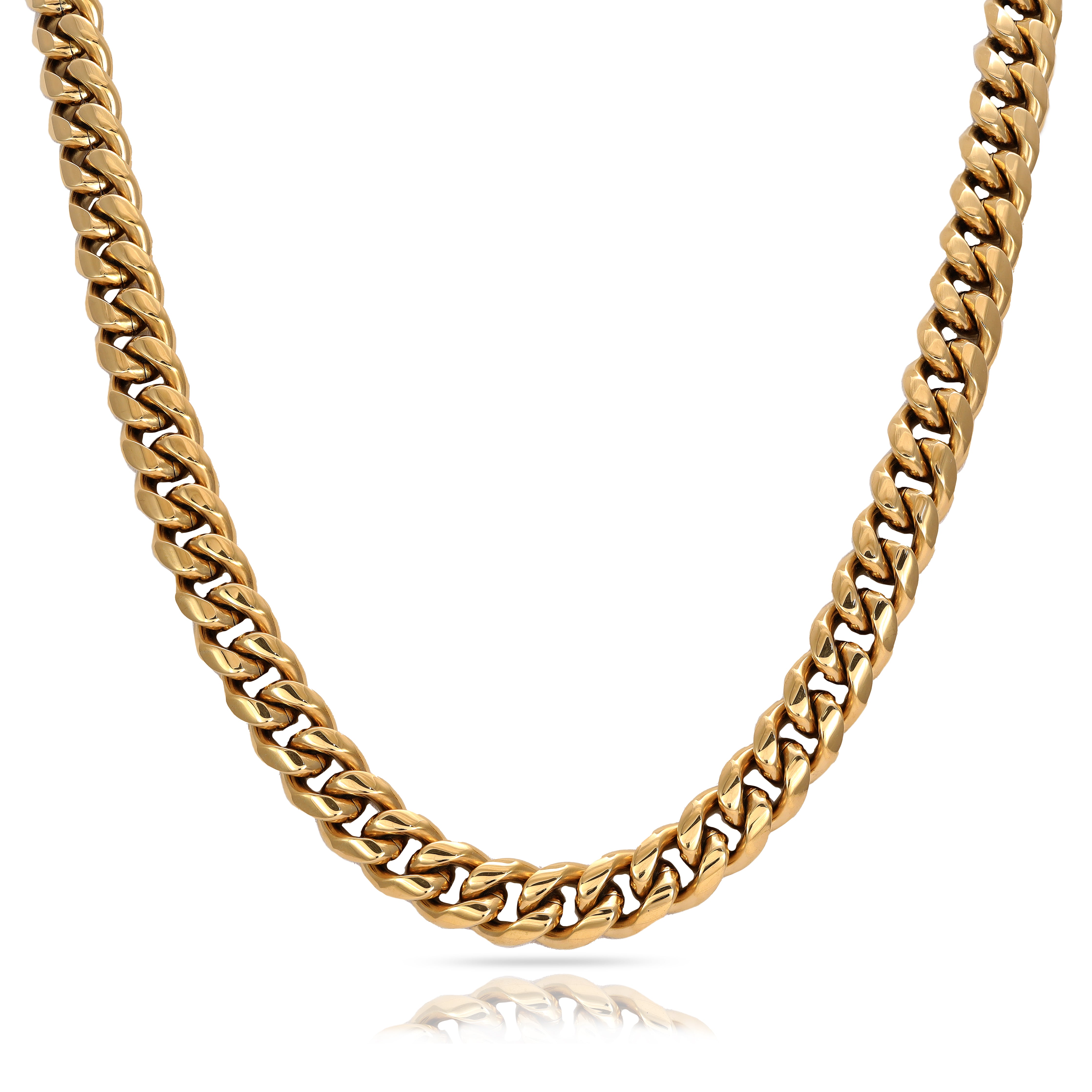 10mm Miami Cuban link aus Edelstahl 18K vergoldet - Taipan Schmuck
