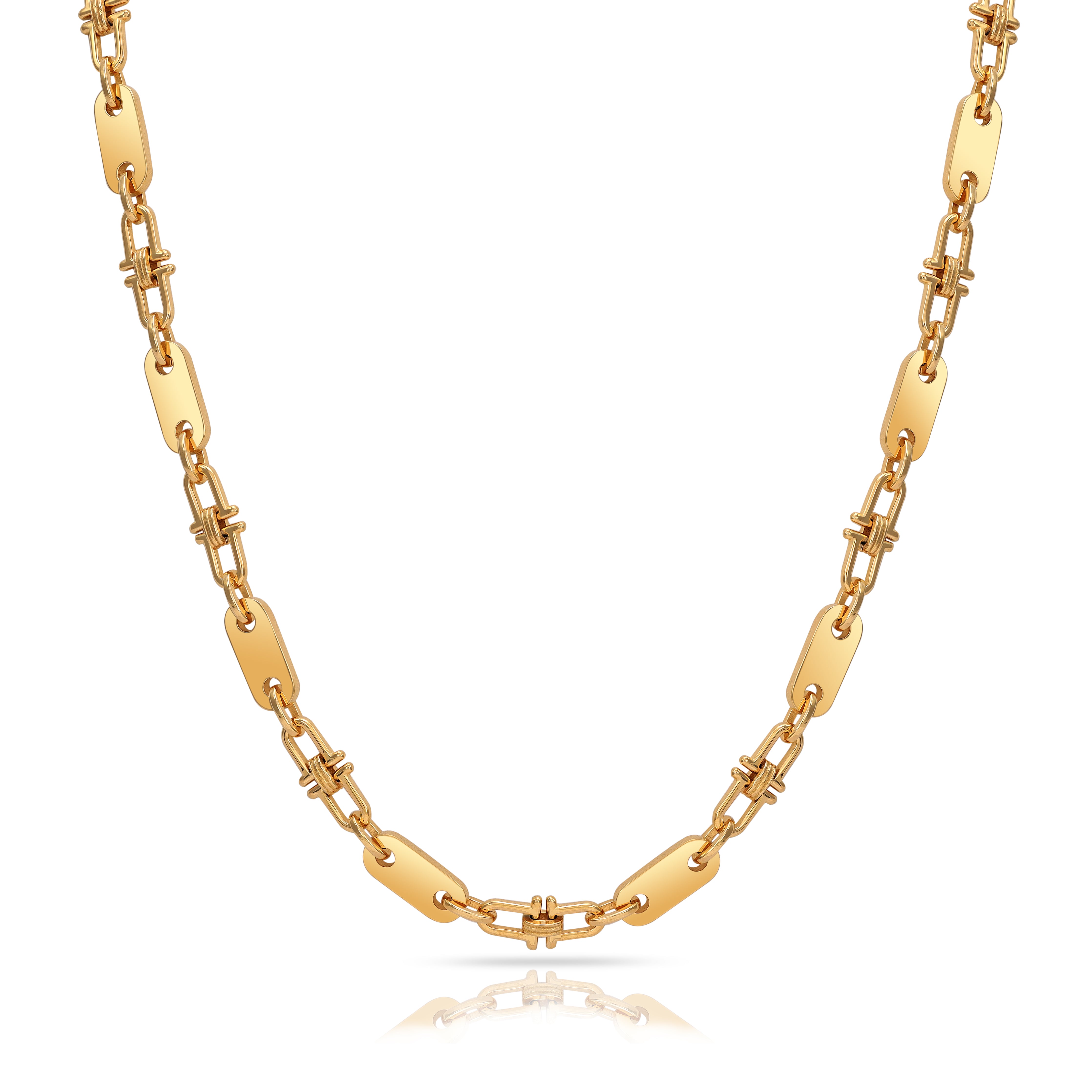 5mm Plattenkette aus Edelstahl 18K Vergoldet - Taipan Schmuck