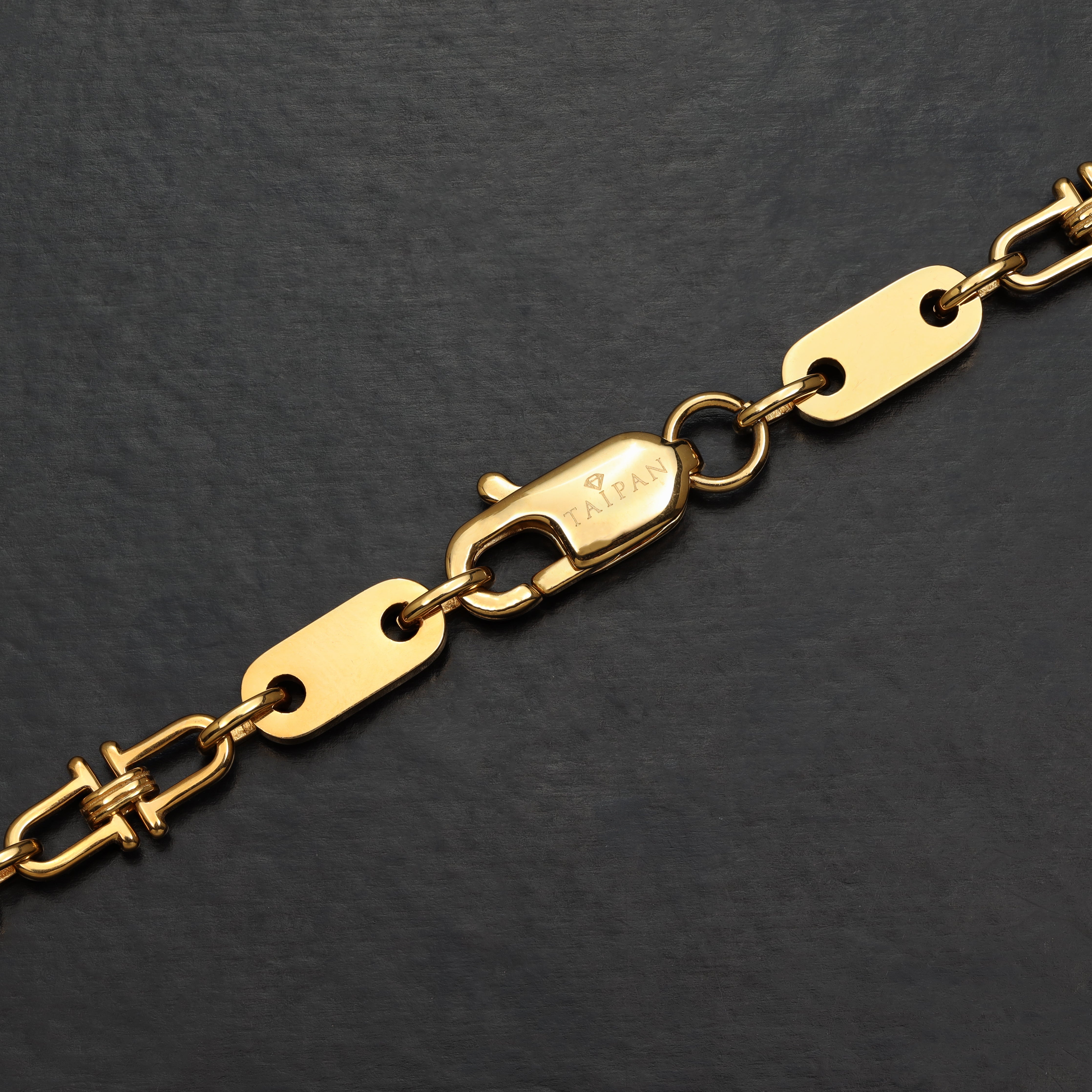 5mm Plattenkette aus Edelstahl 18K Vergoldet - Taipan Schmuck