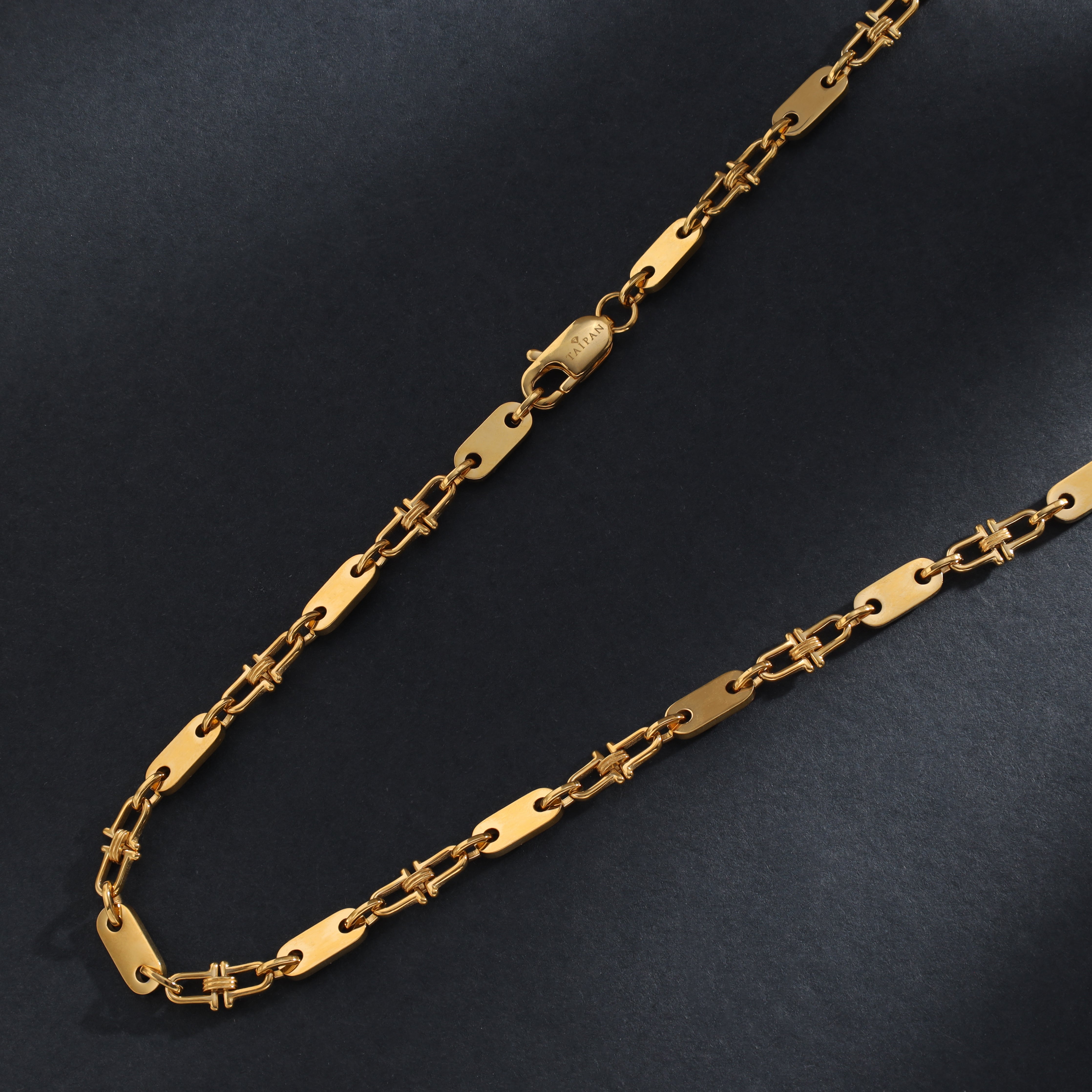 5mm Plattenkette aus Edelstahl 18K Vergoldet - Taipan Schmuck