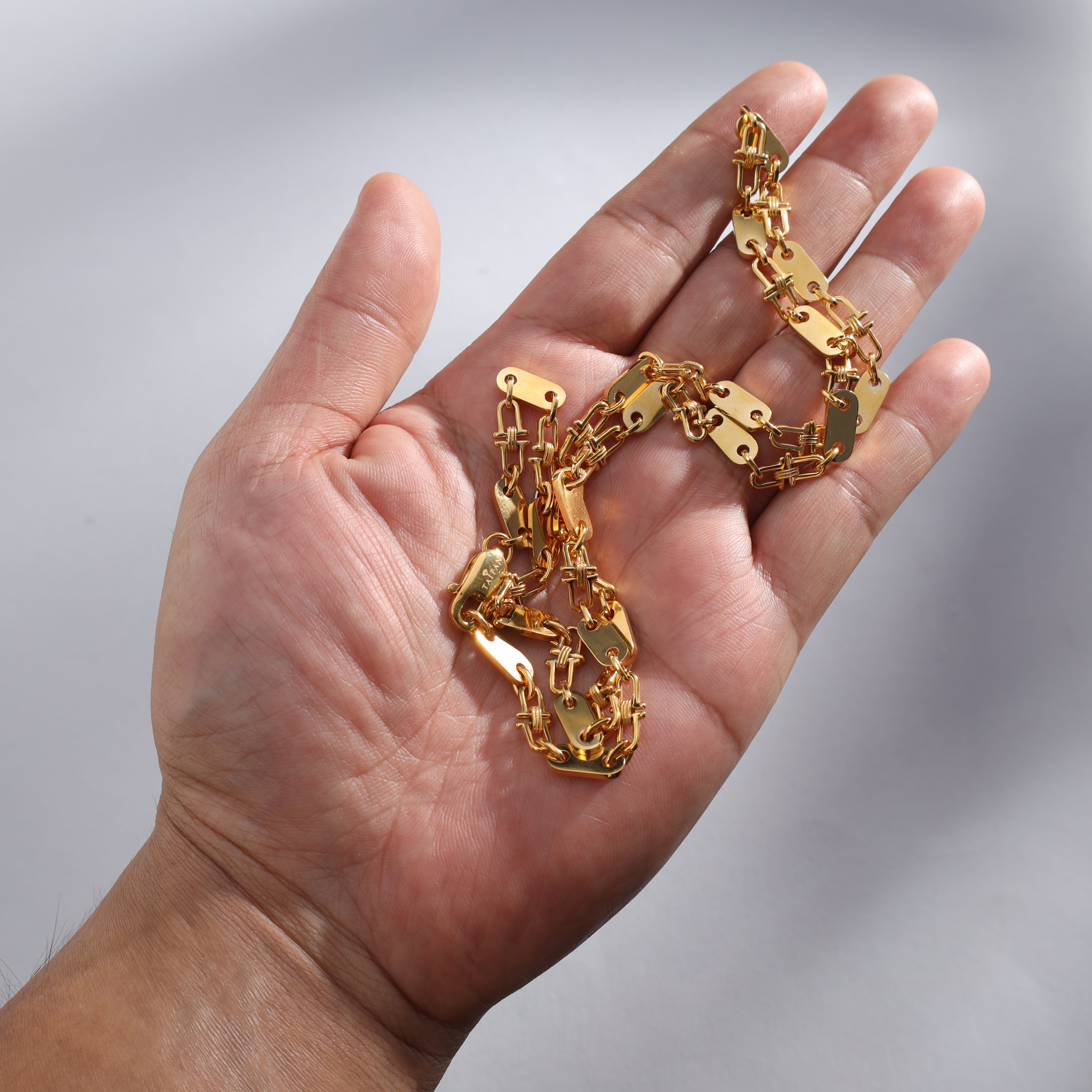 5mm Plattenkette aus Edelstahl 18K Vergoldet - Taipan Schmuck