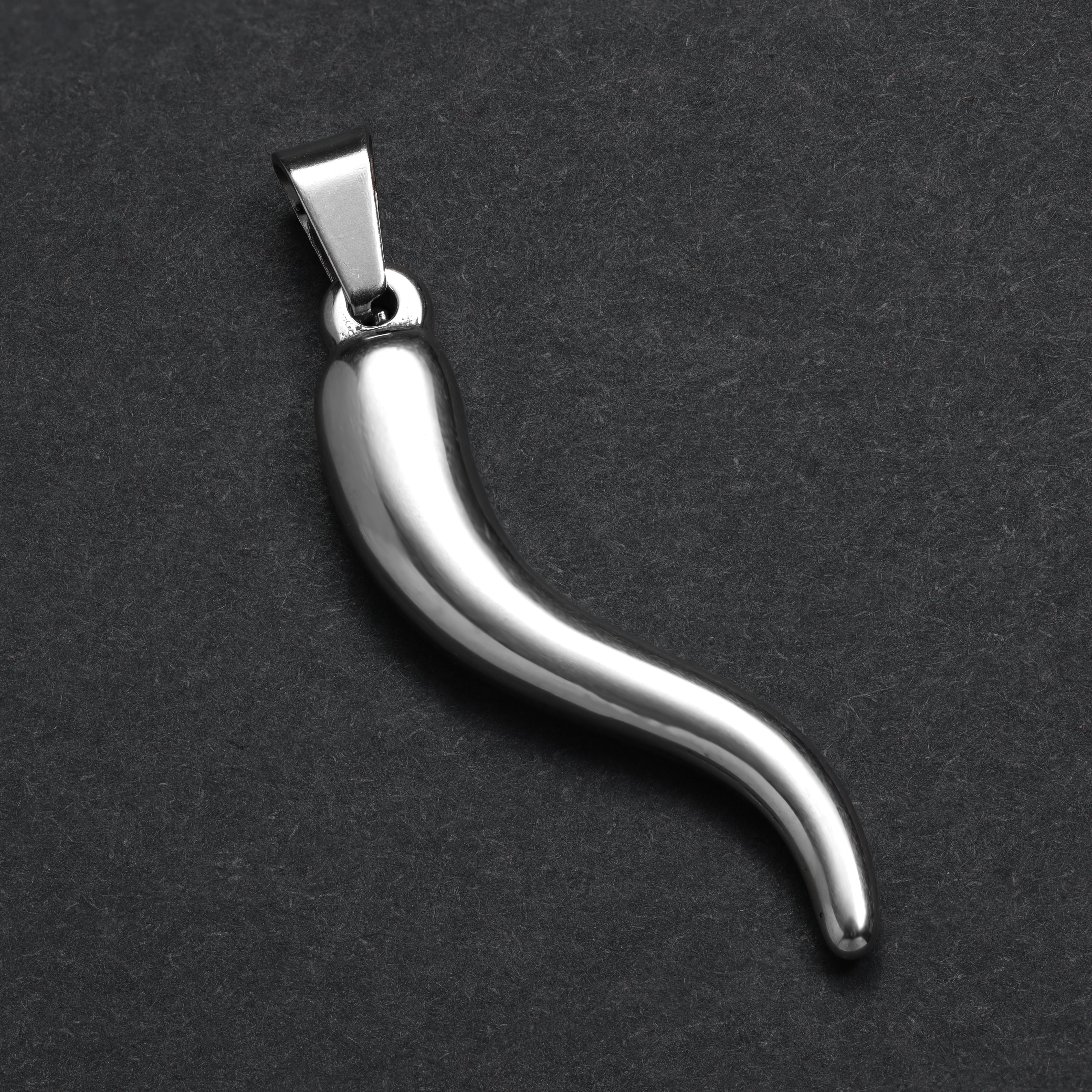 Set Kordelkette Rope Chain mit Chili Anhänger aus Edelstahl - Taipan Schmuck