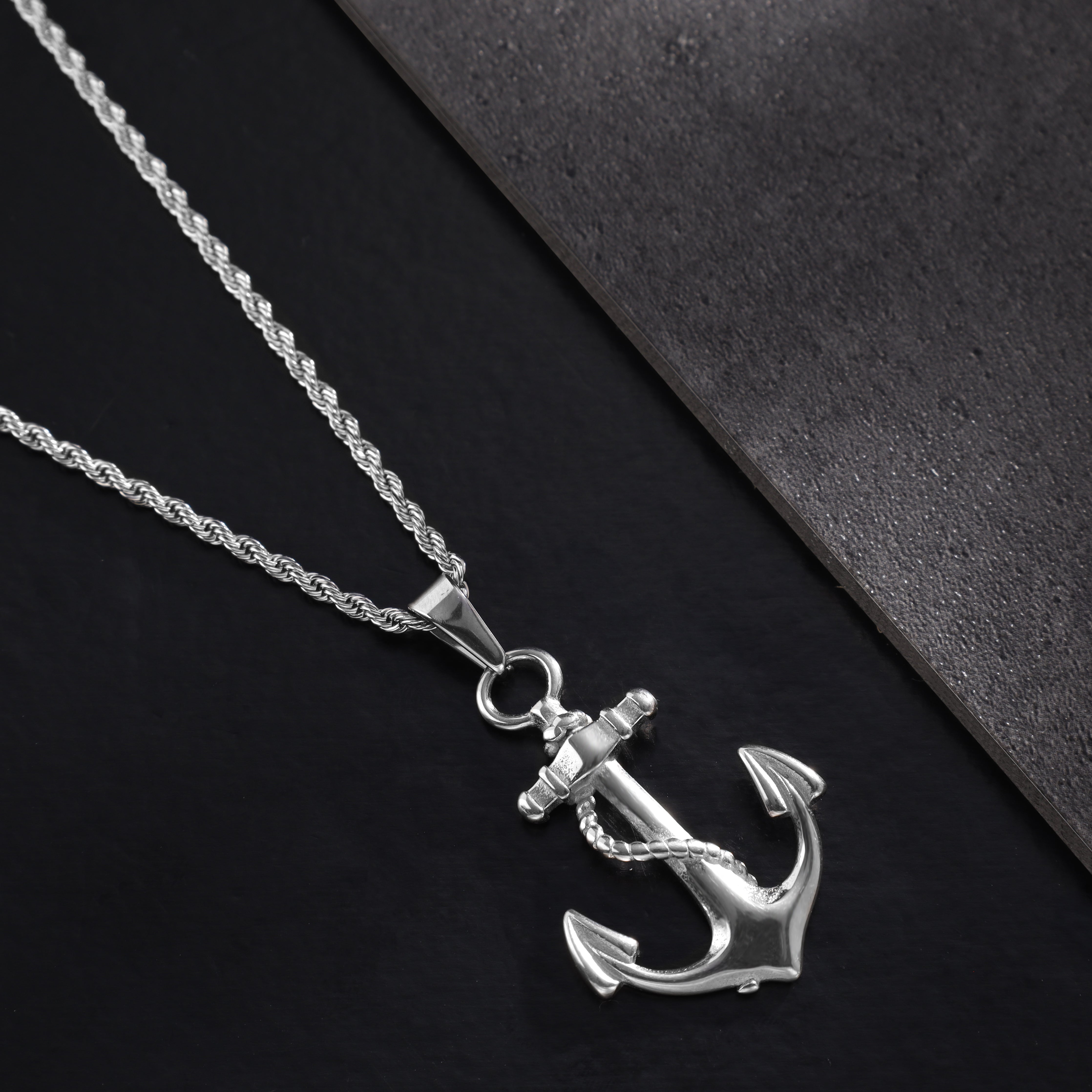 Rope Chain with anchor pendant made of stainless steel
