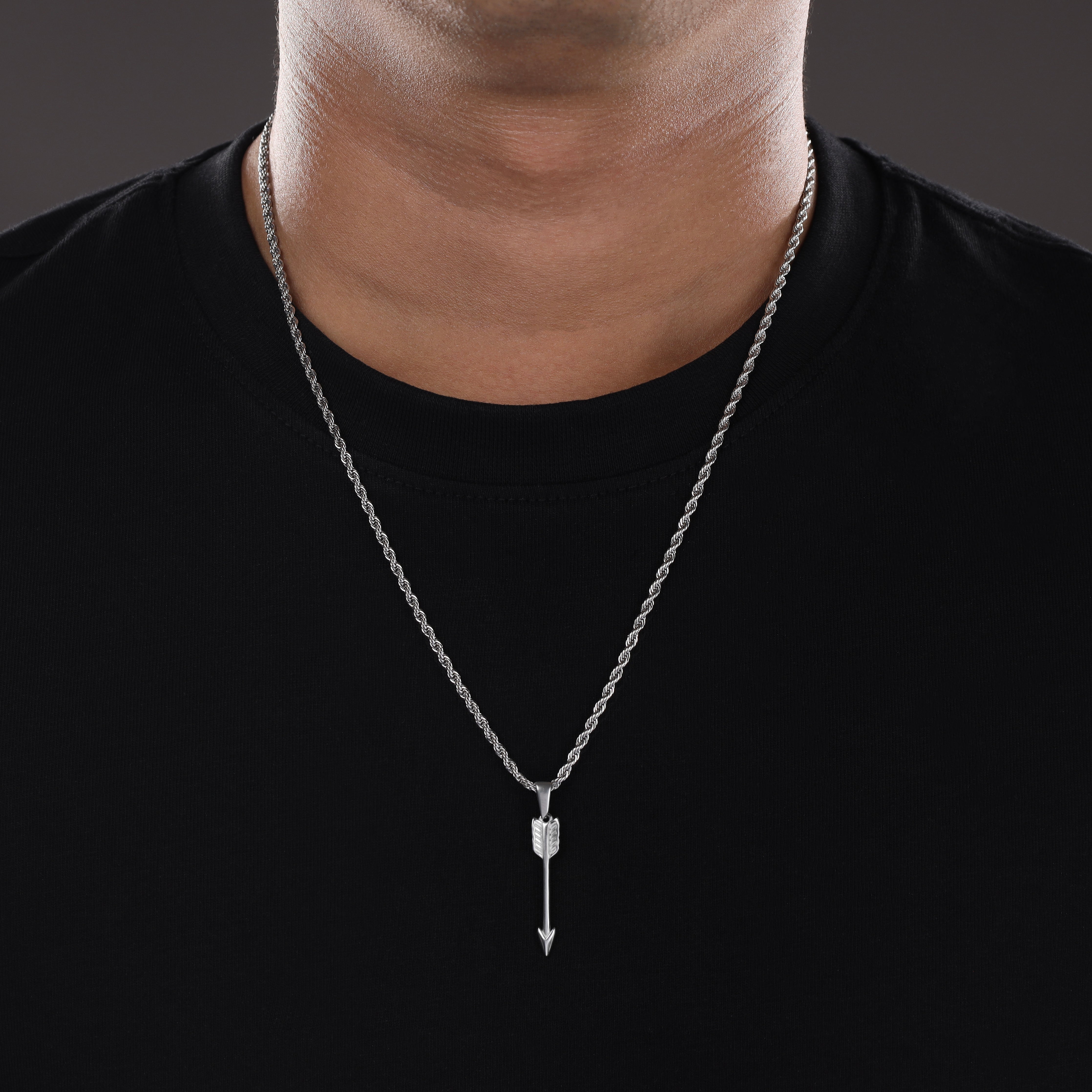 Kordelkette mit Pfeil Anhänger aus Edelstahl - Taipan Schmuck