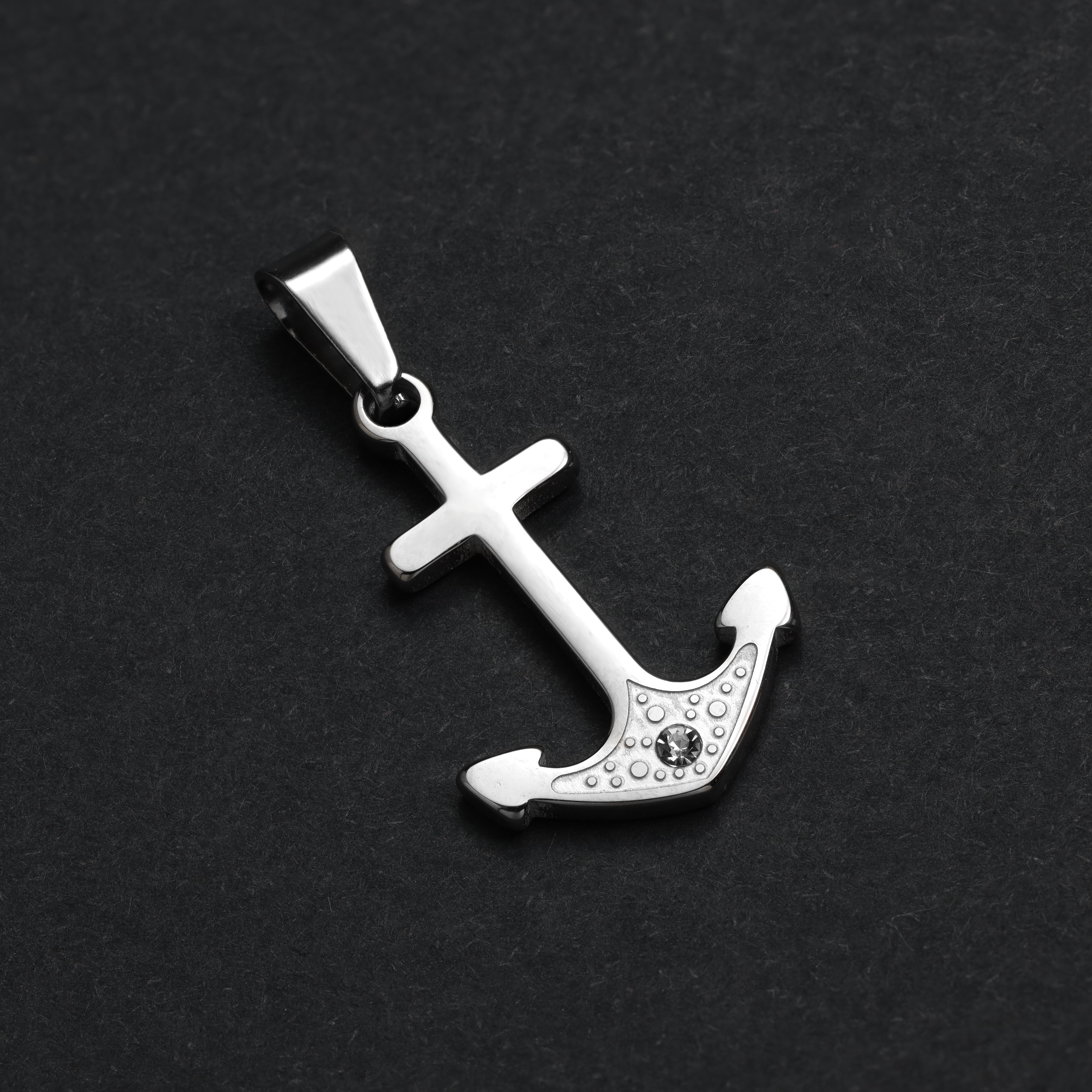 SET Kordelkette + Panzerkette mit Anker Anhänger aus Edelstahl - Taipan Schmuck