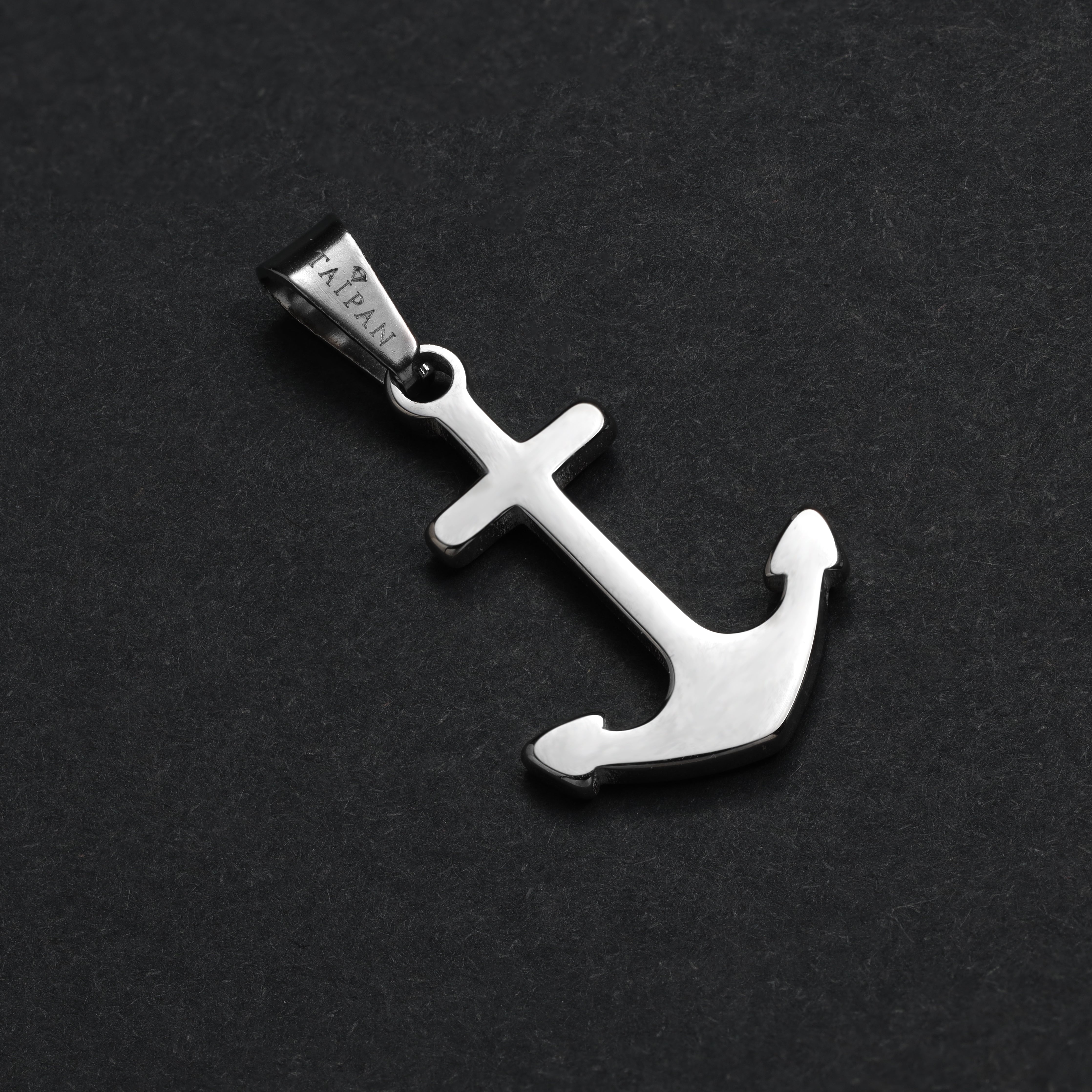 SET Kordelkette + Panzerkette mit Anker Anhänger aus Edelstahl - Taipan Schmuck