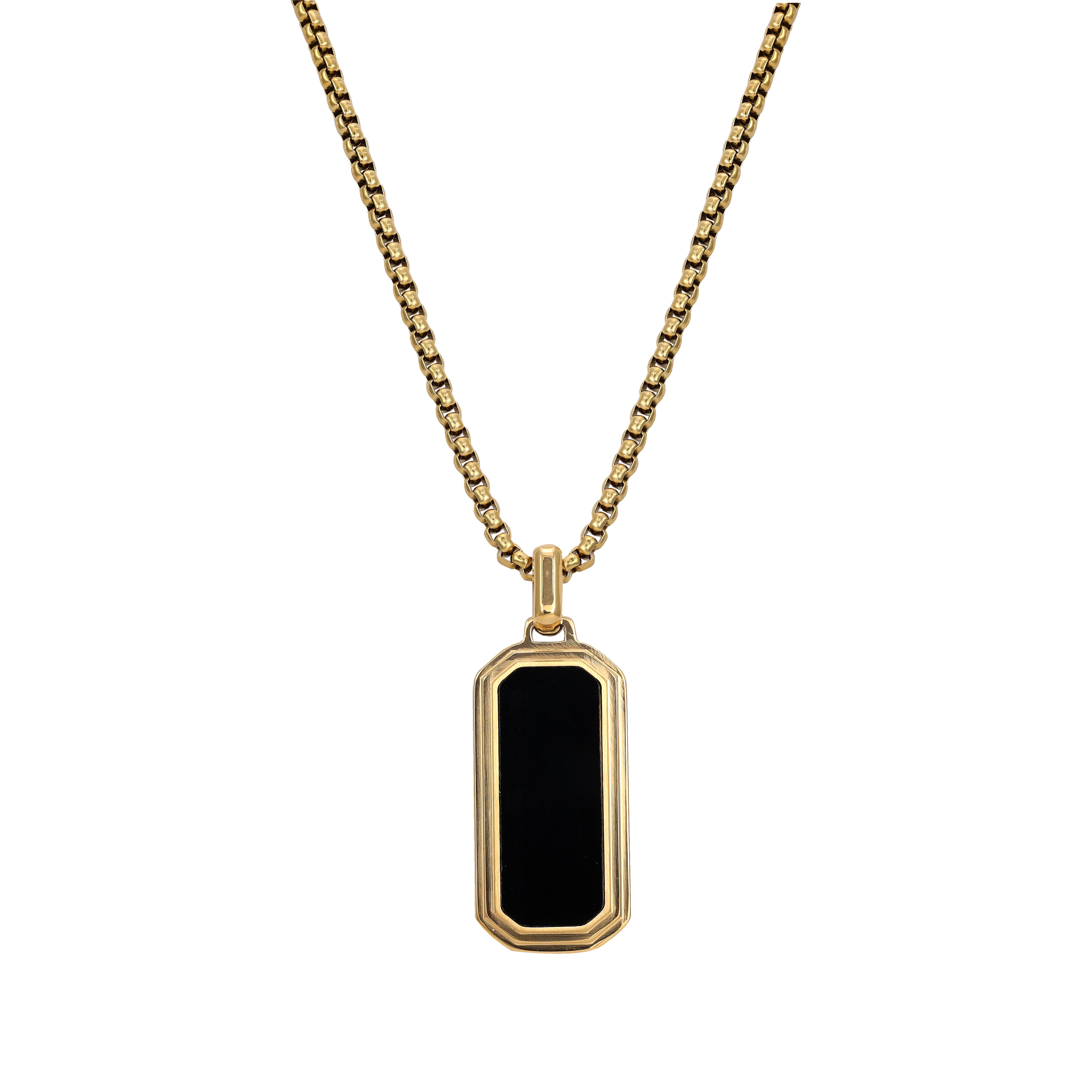 Box Chain Kette mit Anhänger aus Edelstahl 18K vergoldet - Taipan Schmuck