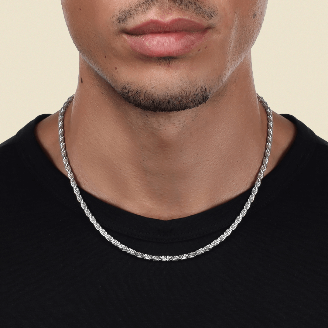 Kordelkette Rope Chain aus 925 Silber in 3,5mm - Taipan Schmuck