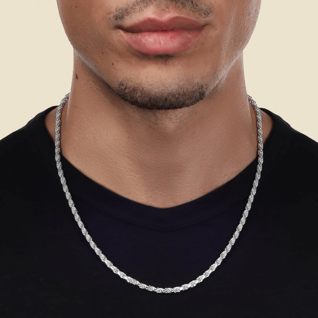 3,5mm Kordelkette Rope Chain aus 925 Silber