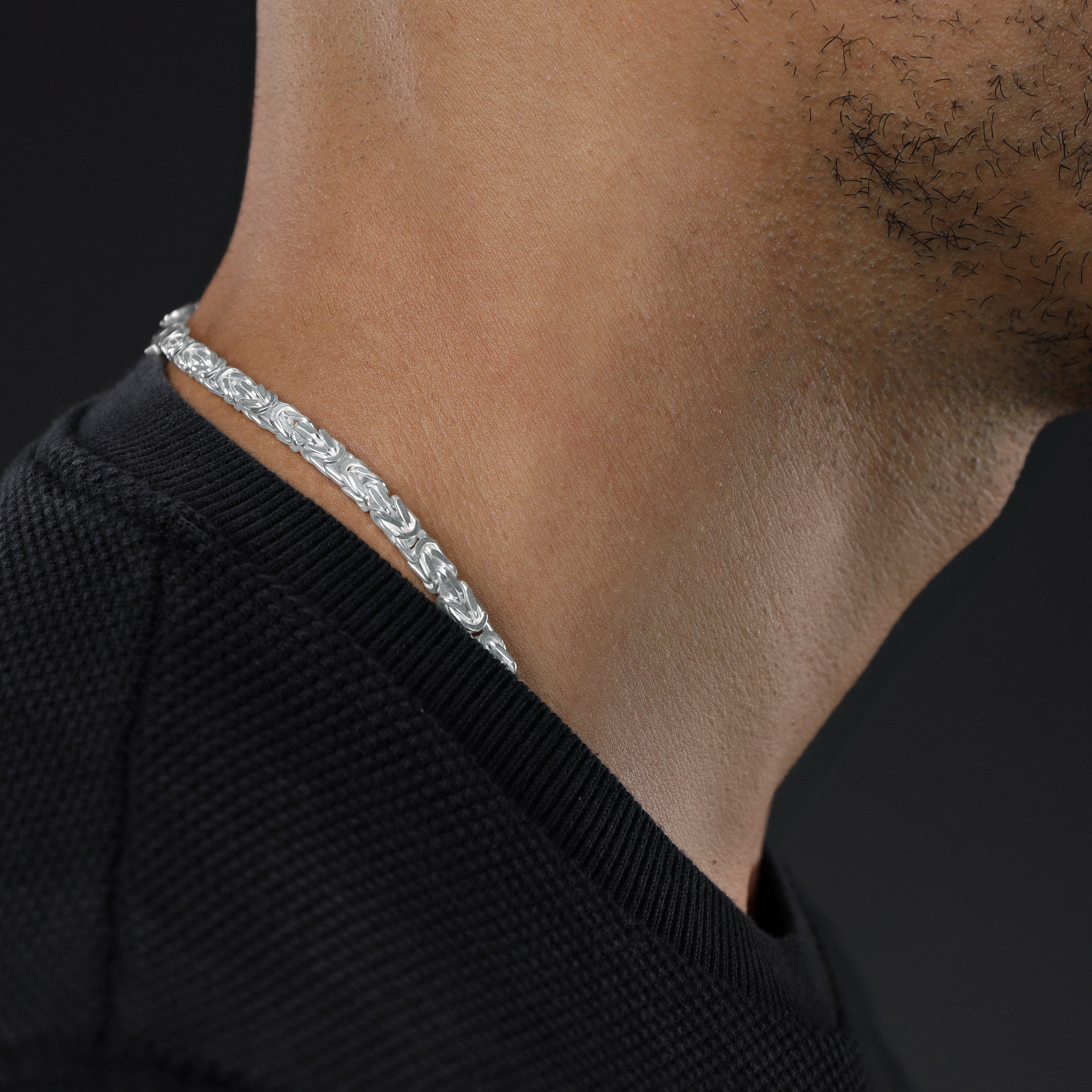 4mm Königskette - 925 Silber massiv vierkant hochglanzpoliert - Taipan Schmuck