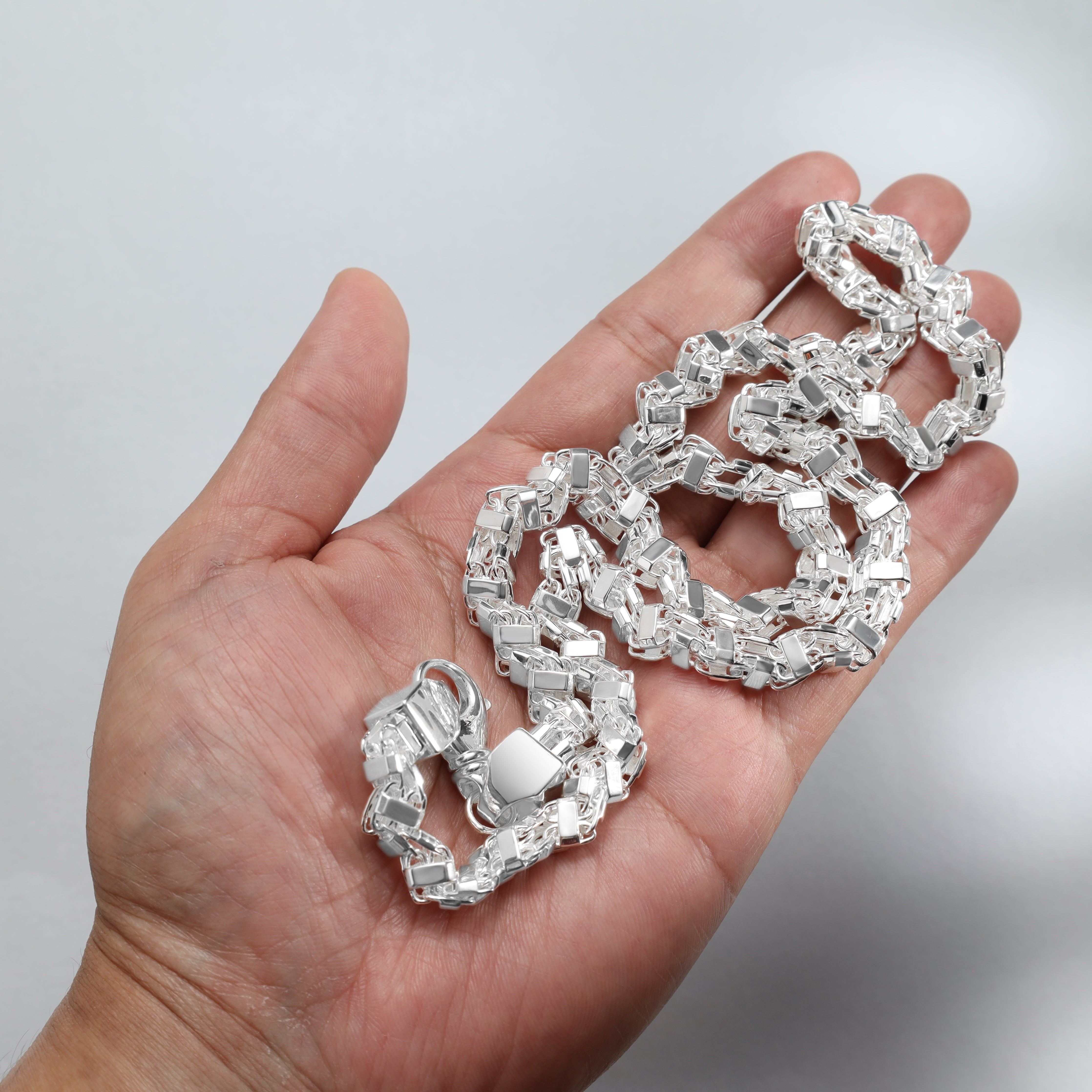 Käfigkette Magnumkette 7mm breit 60/70cm lang aus 925 Sterling Silber - Taipan Schmuck
