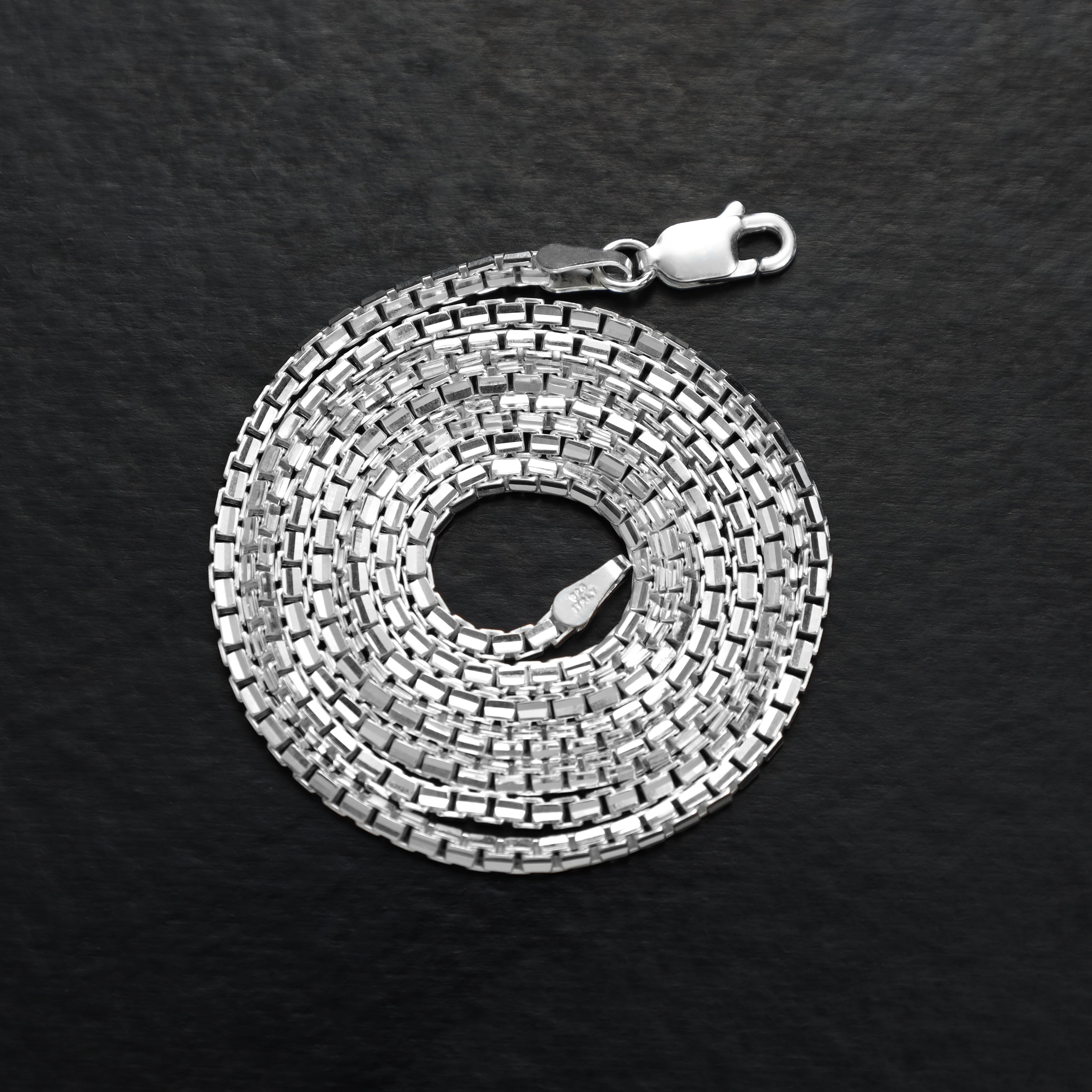 Box Chain Kette 2mm breit aus 925 Sterling Silber unisex - Taipan Schmuck