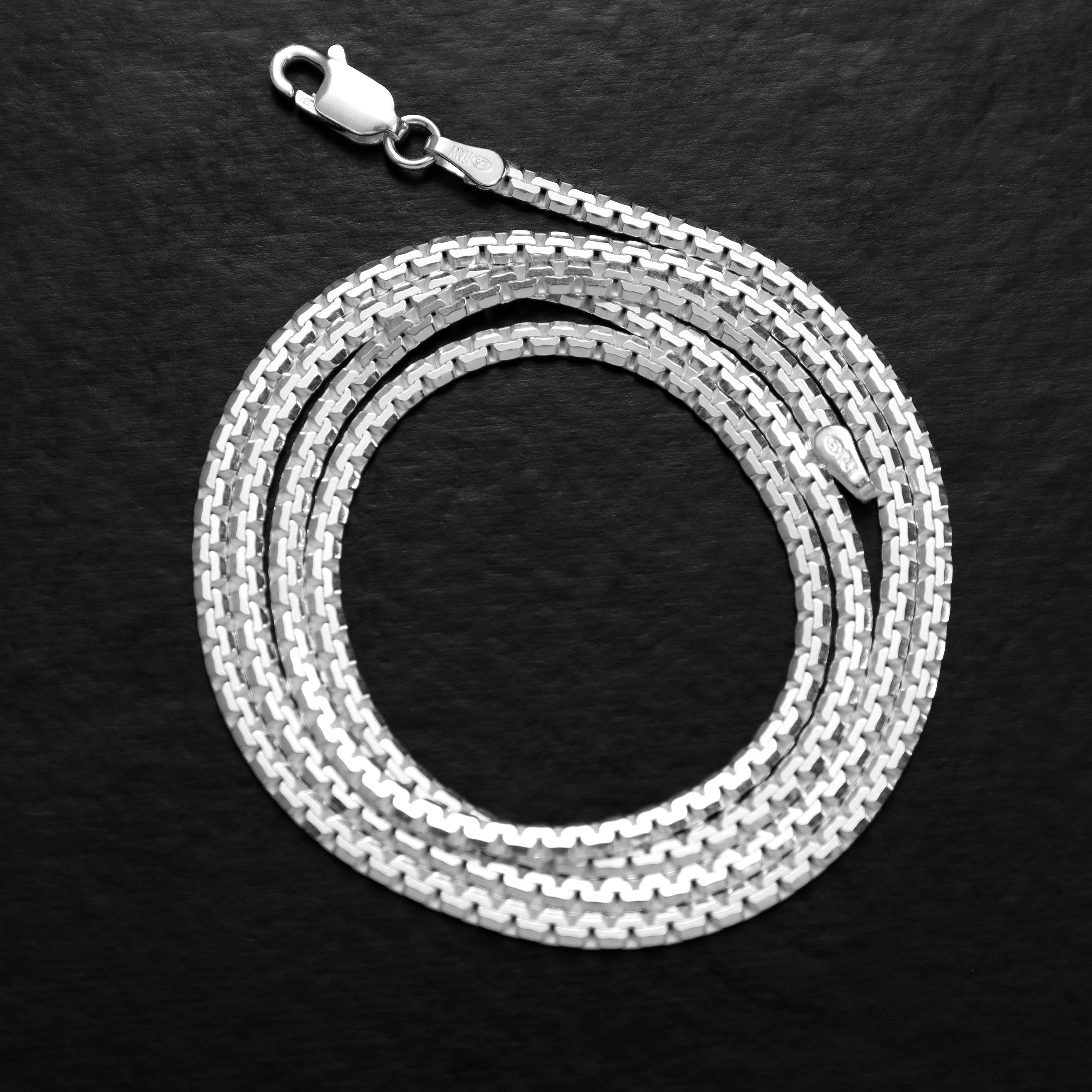 Box Chain Kette 2mm breit aus 925 Sterling Silber - Taipan Schmuck