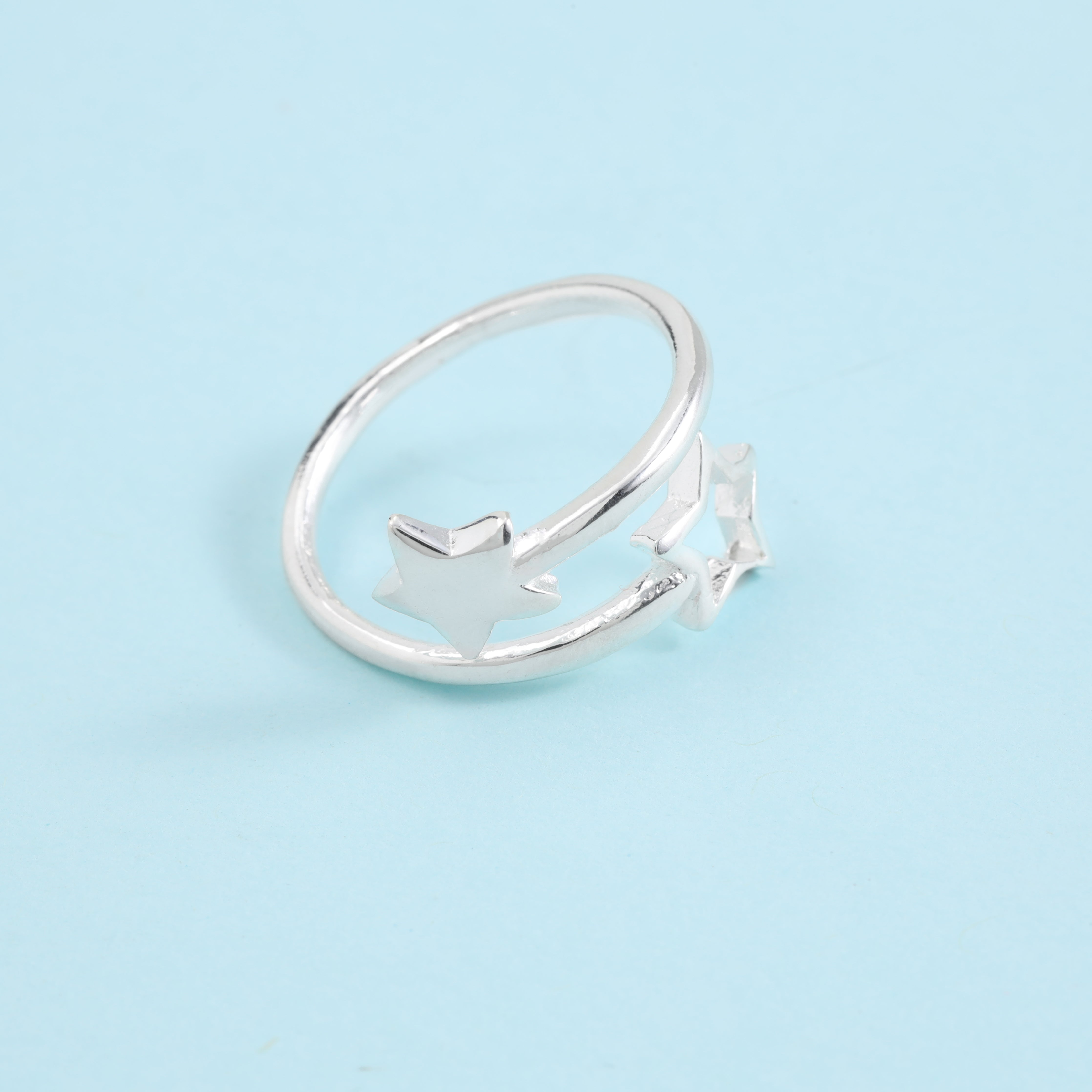 Damen Sterne Motiv Silberring aus 925 Sterlingsilber - Taipan Schmuck