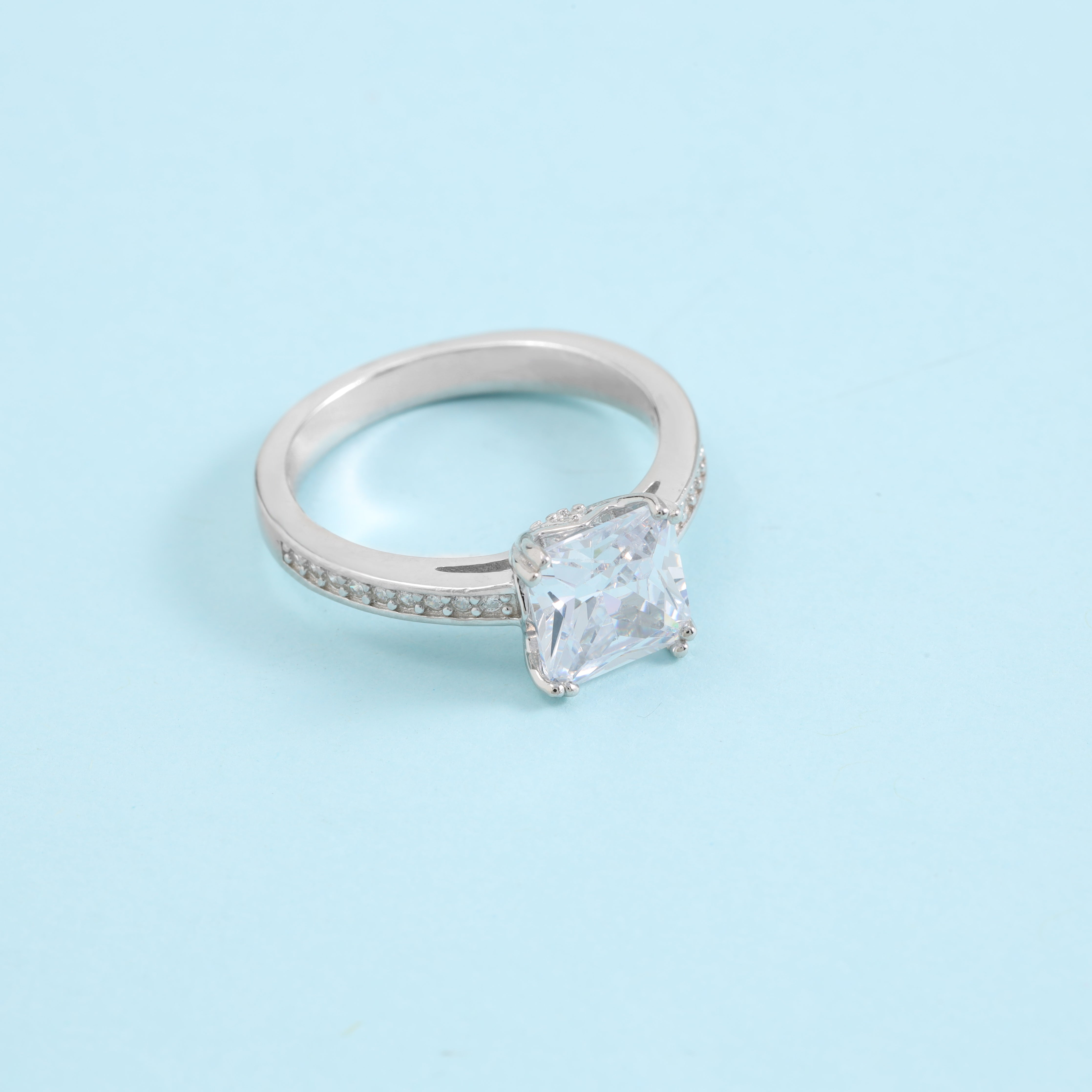 Damen Silberring Zirkonia Verlobungsring Antragsring Größe 5-9 aus 925 Sterlingsilber - Taipan Schmuck