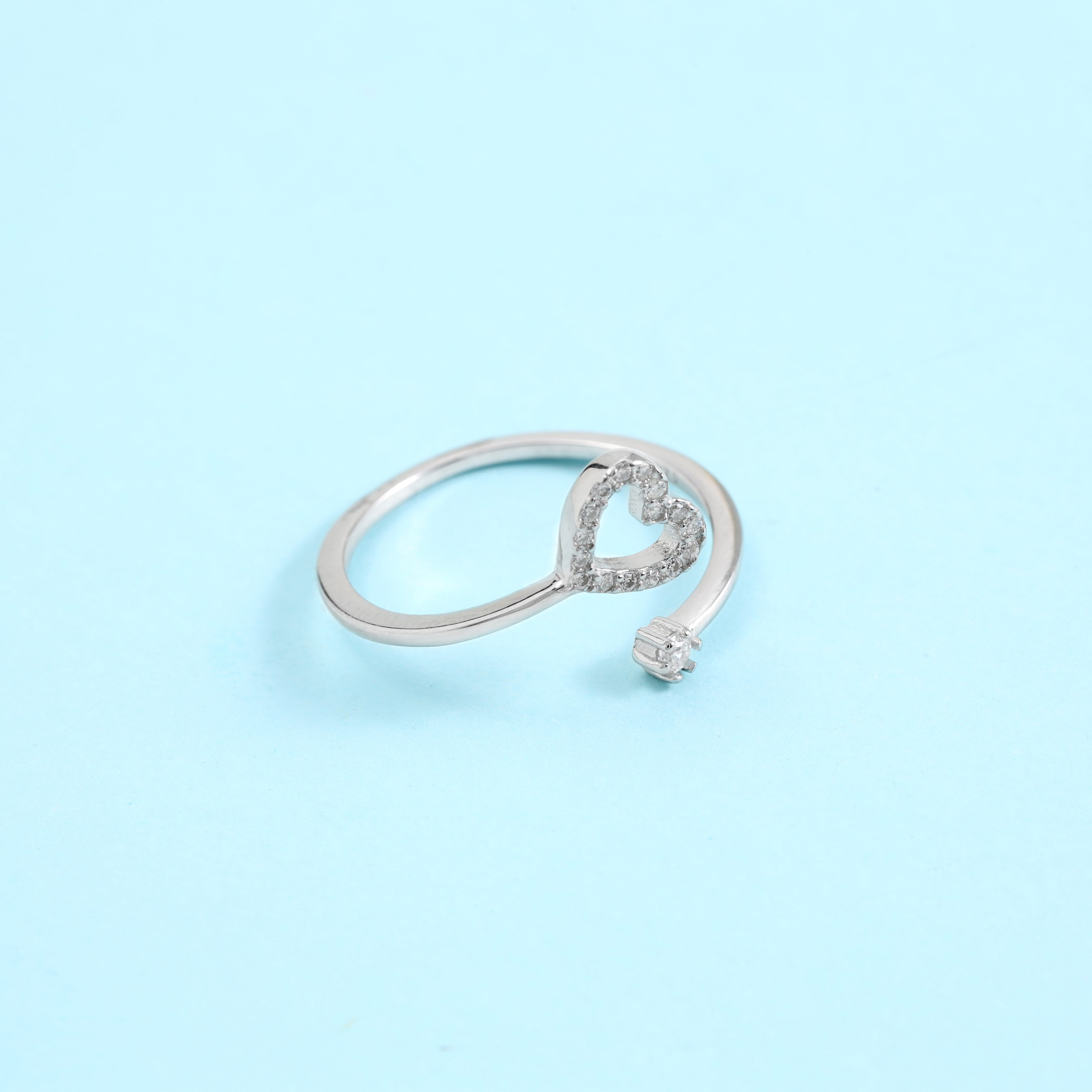 Damen Silberring Herz Zirkonia Motiv aus 925 Sterlingsilber - Taipan Schmuck