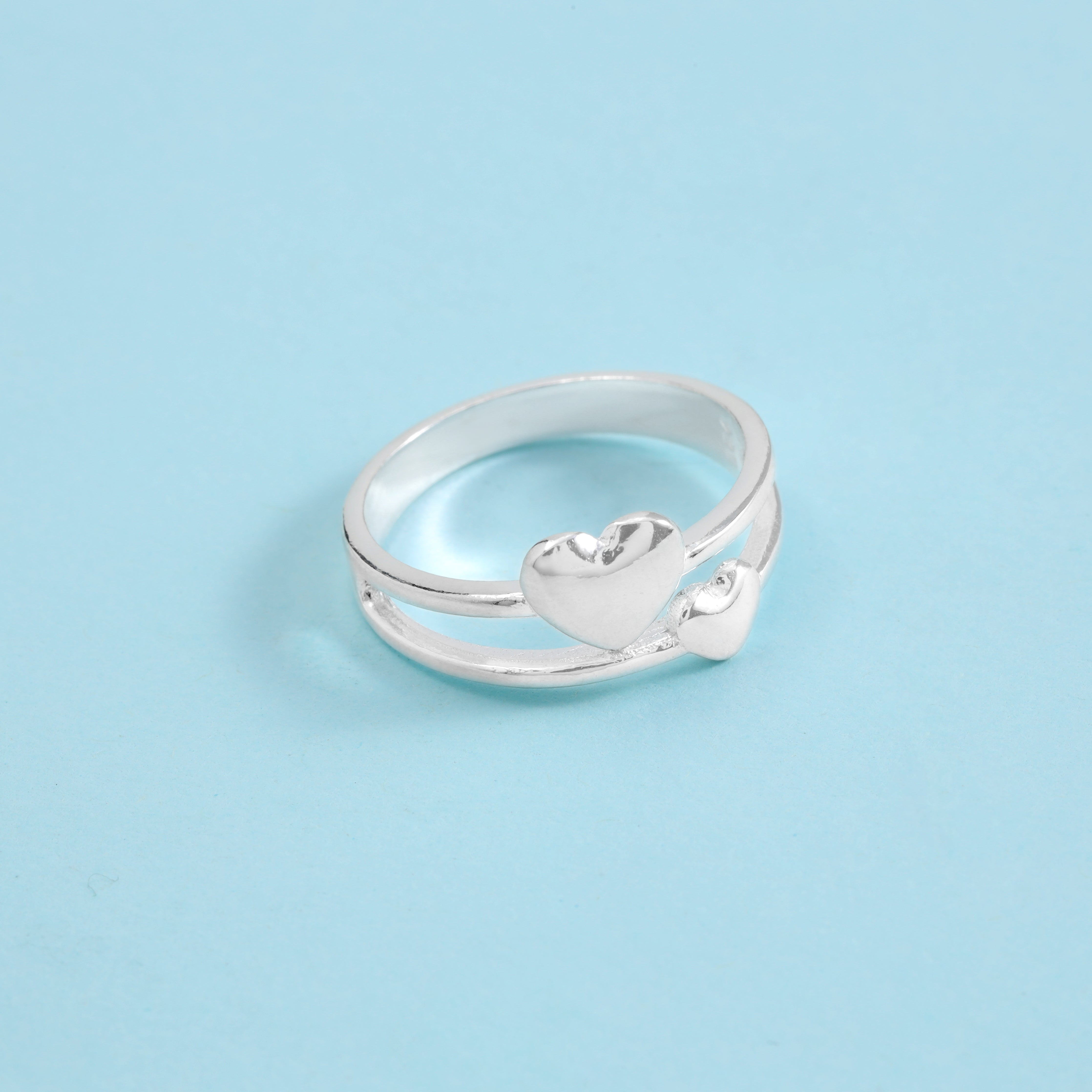 Damen Silberring Herz Motiv Größe  6-9 aus 925 Sterlingsilber - Taipan Schmuck