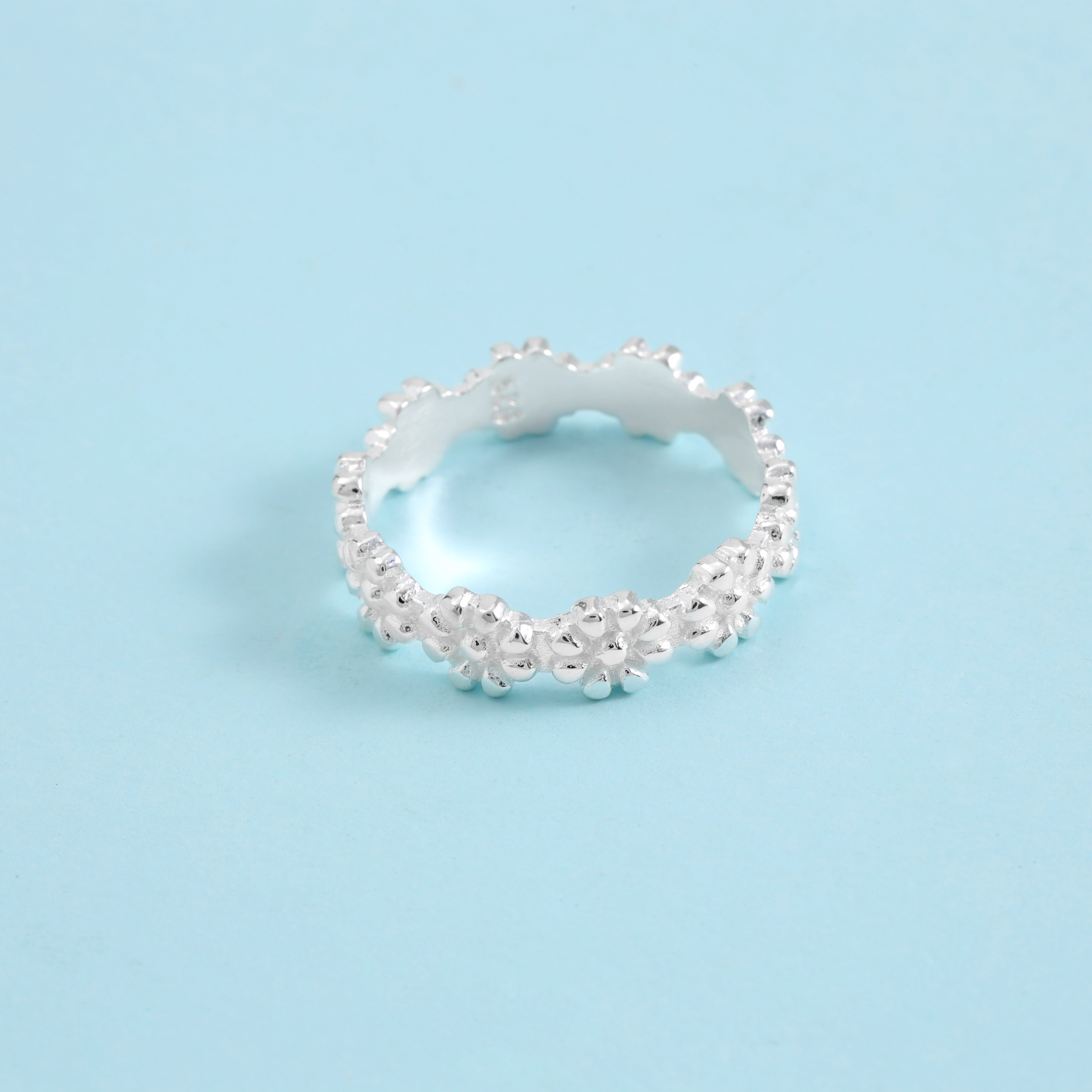 Damen Silberring Blumen Motiv Größe  6-9 aus 925 Sterlingsilber - Taipan Schmuck