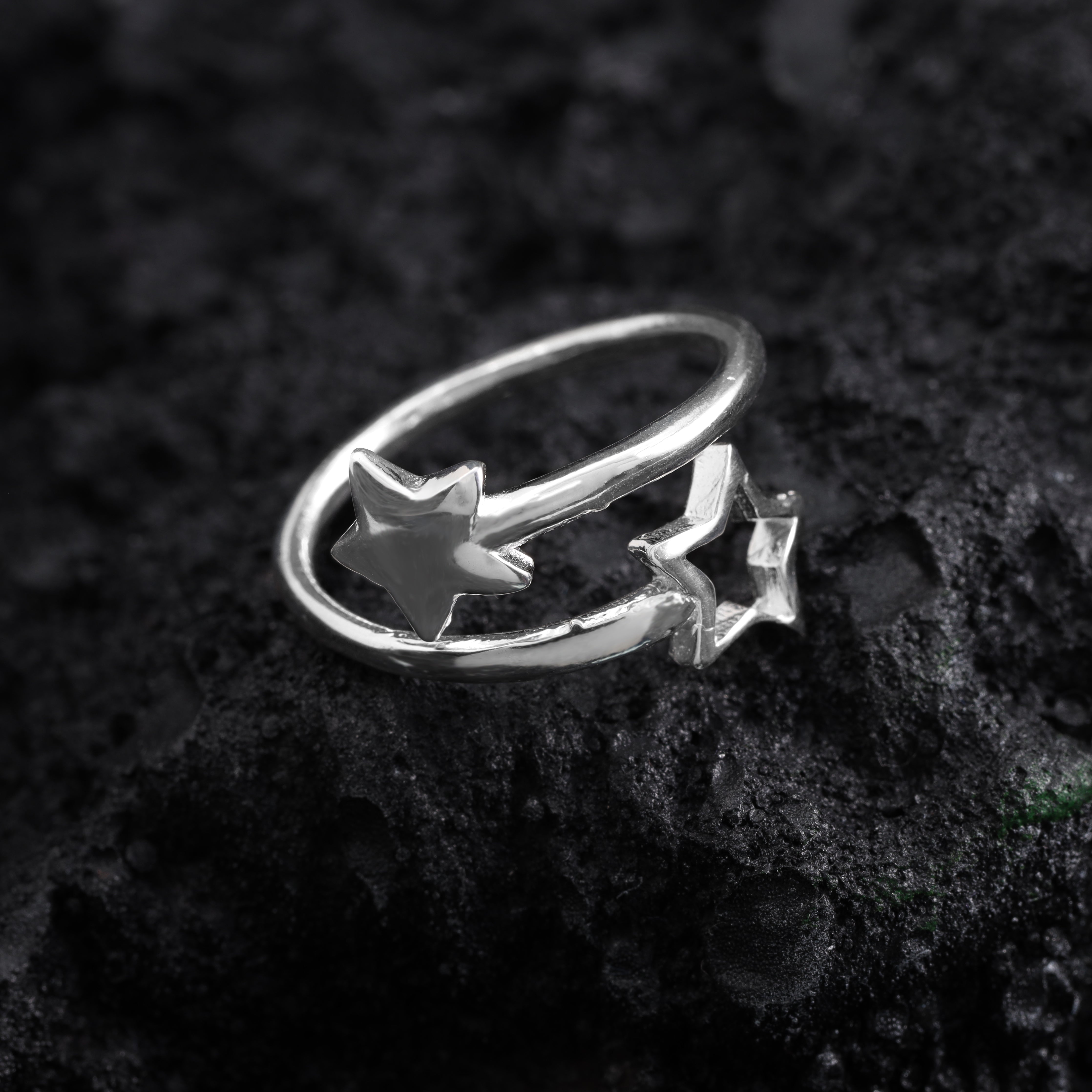Damen Sterne Motiv Silberring aus 925 Sterlingsilber - Taipan Schmuck