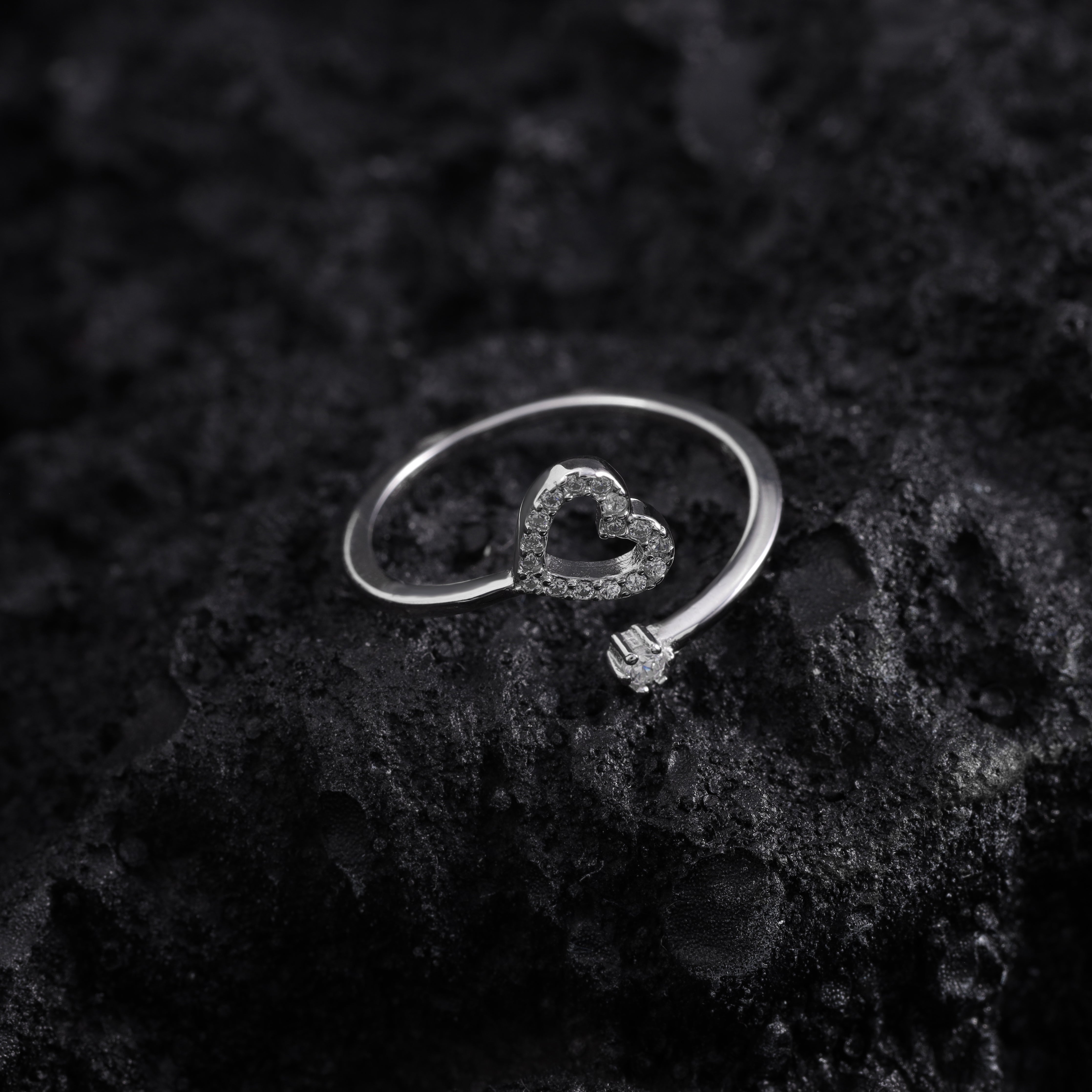 Damen Silberring Herz Zirkonia Motiv aus 925 Sterlingsilber - Taipan Schmuck