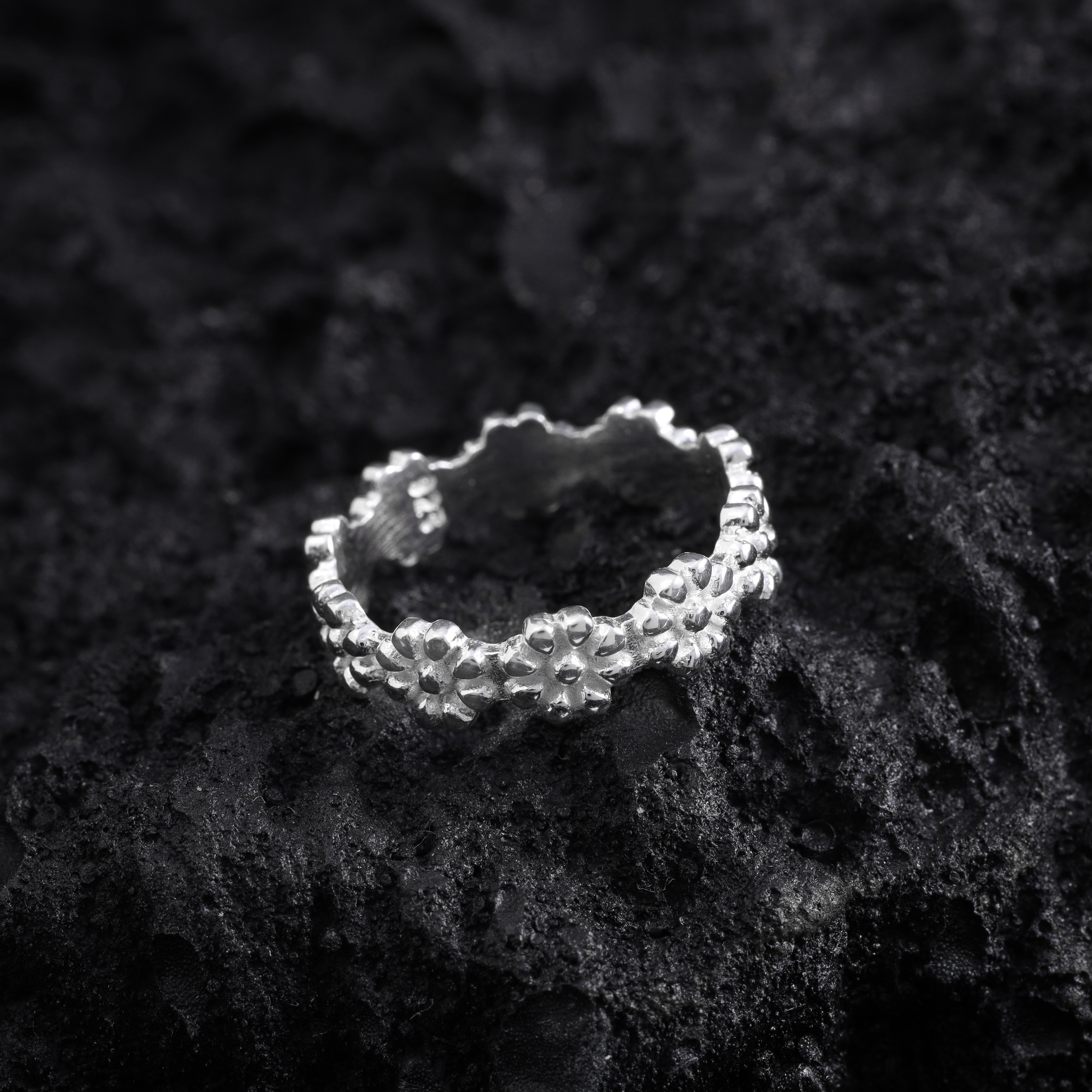 Damen Silberring Blumen Motiv Größe  6-9 aus 925 Sterlingsilber - Taipan Schmuck