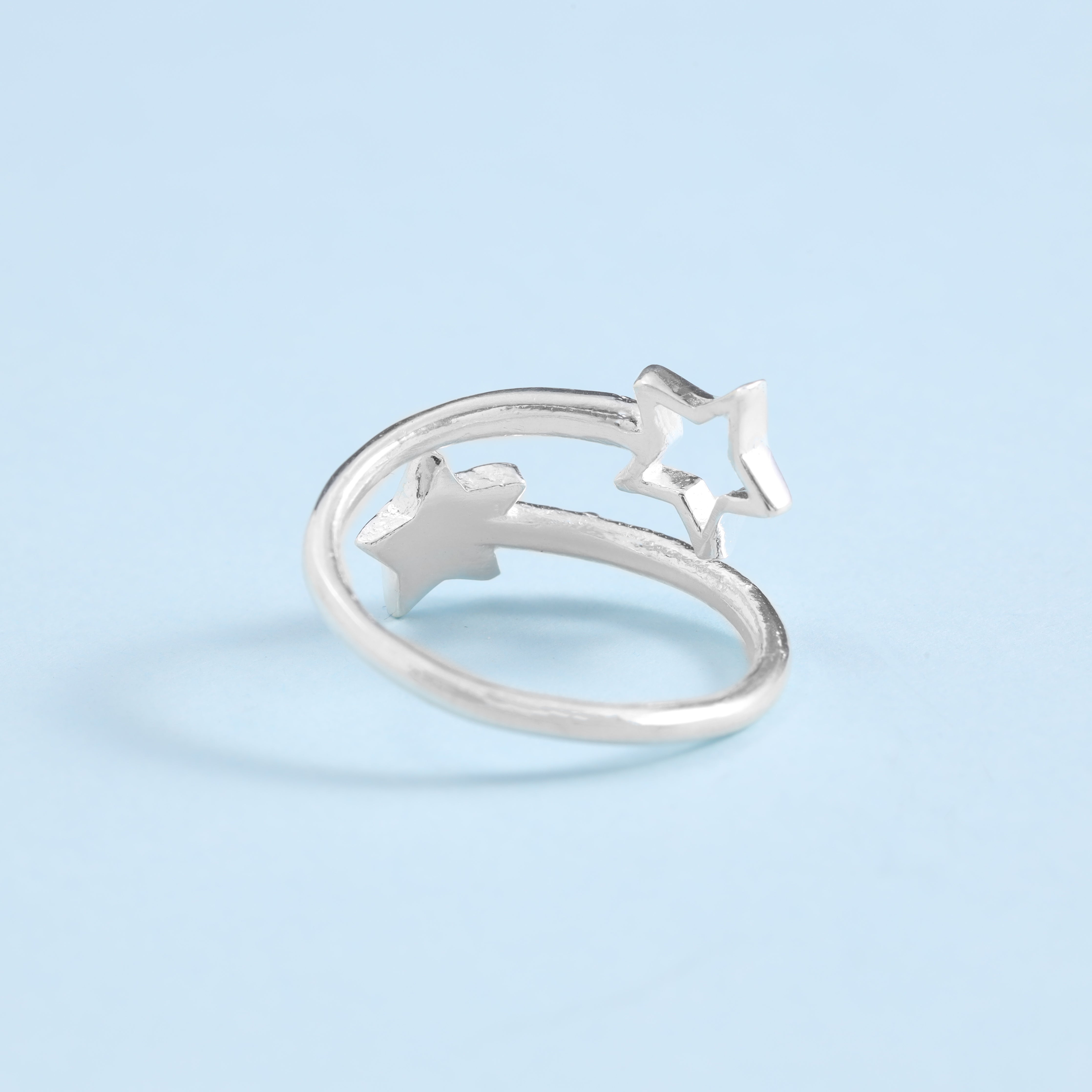Damen Sterne Motiv Silberring aus 925 Sterlingsilber - Taipan Schmuck