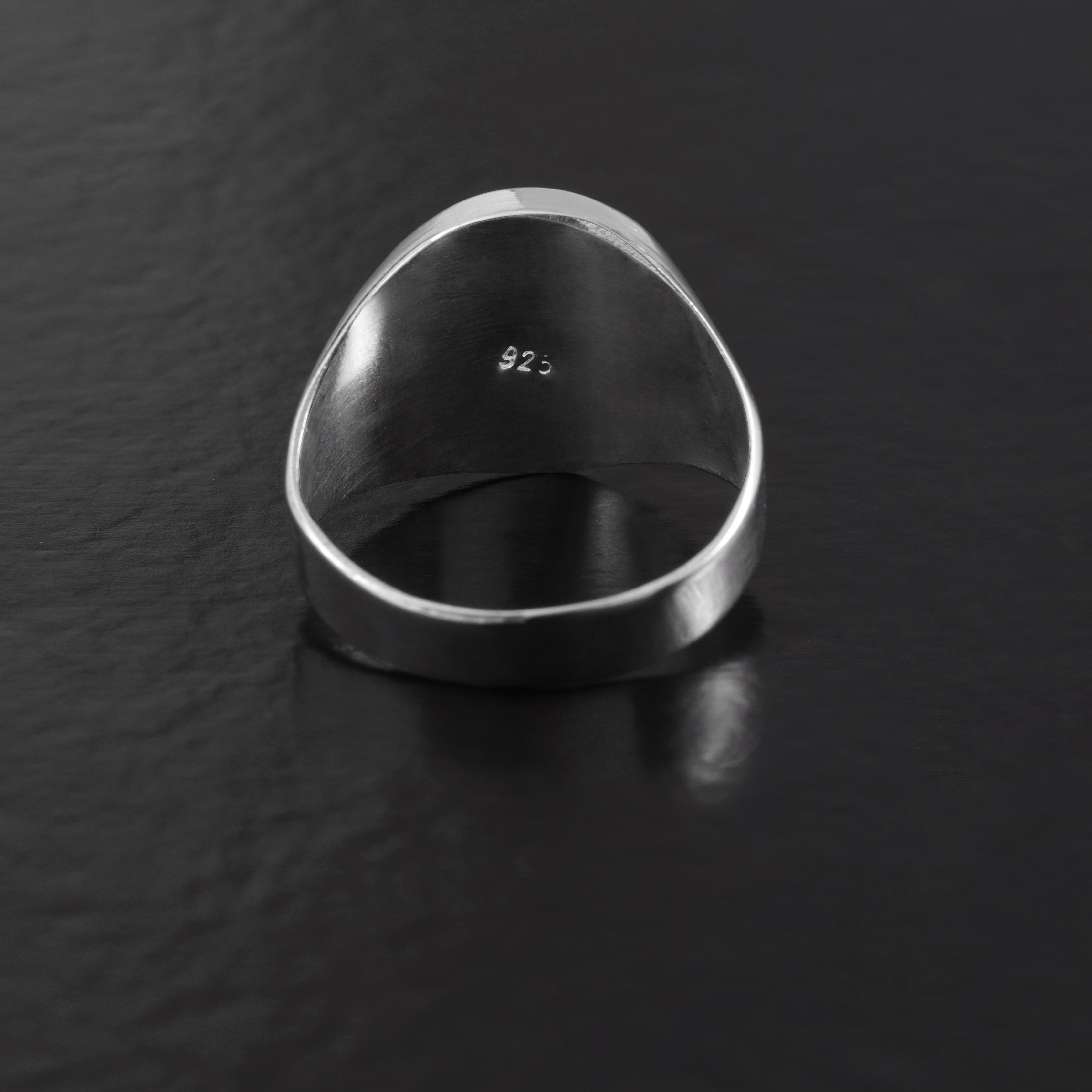 Siegelring hohl aus 925 Sterlingsilber Größe 7/8/9/10 - Taipan Schmuck
