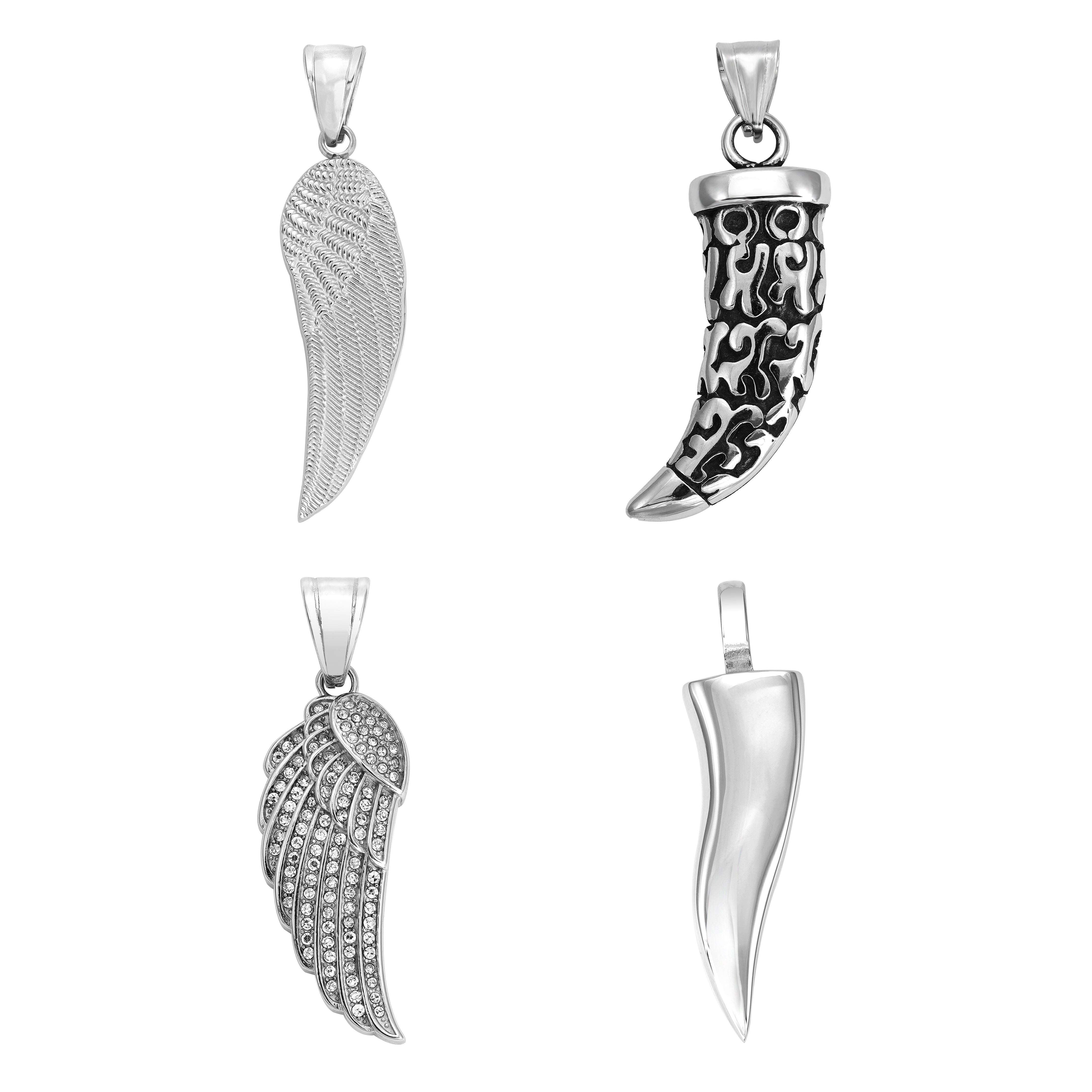 Verschiedene Anhänger aus Edelstahl Iced Out Stil Flügel / Engelsflügel Flügel / Zahn - Taipan Schmuck