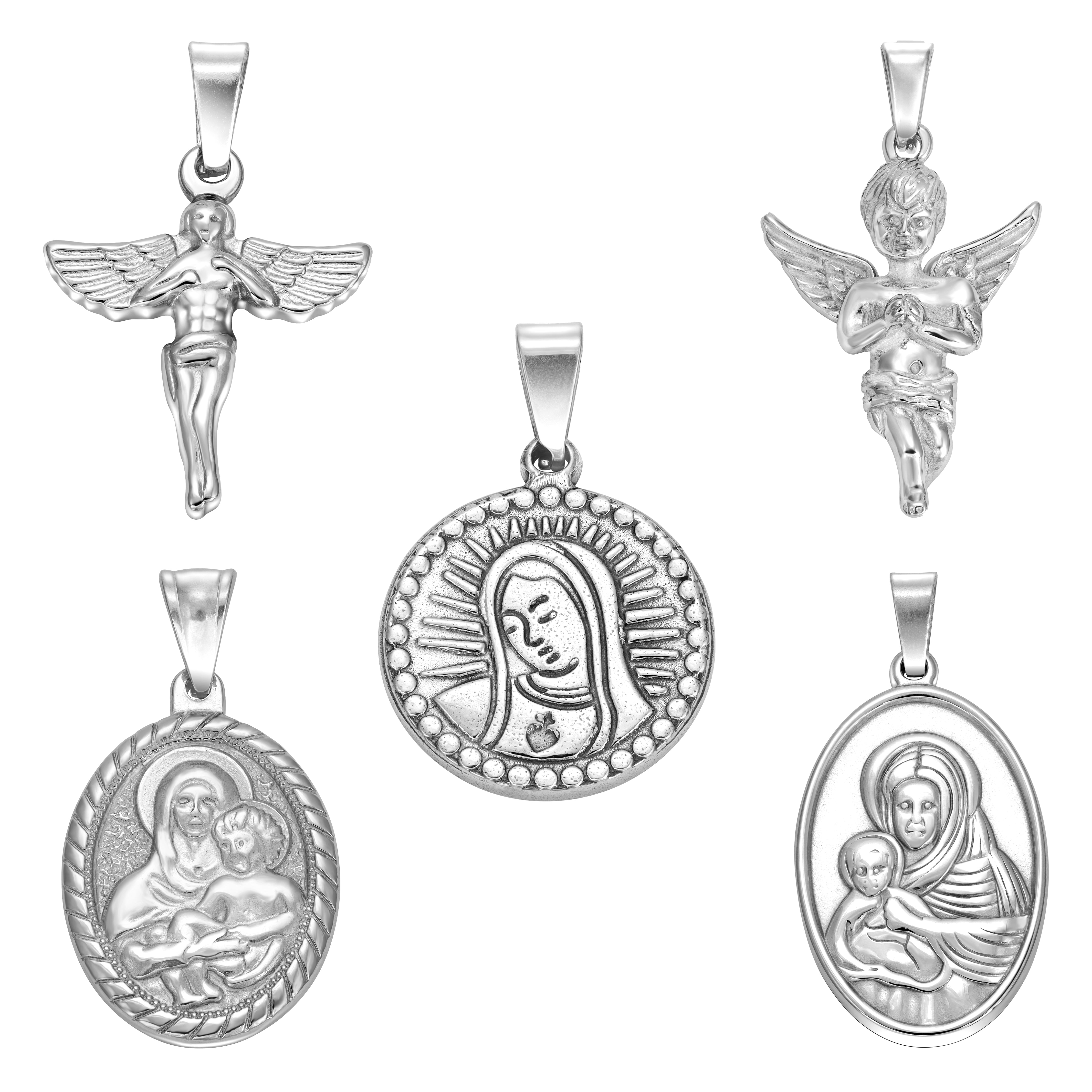Verschiedene Anhänger aus Edelstahl Heilige Maria / Engel Talisman - Taipan Schmuck
