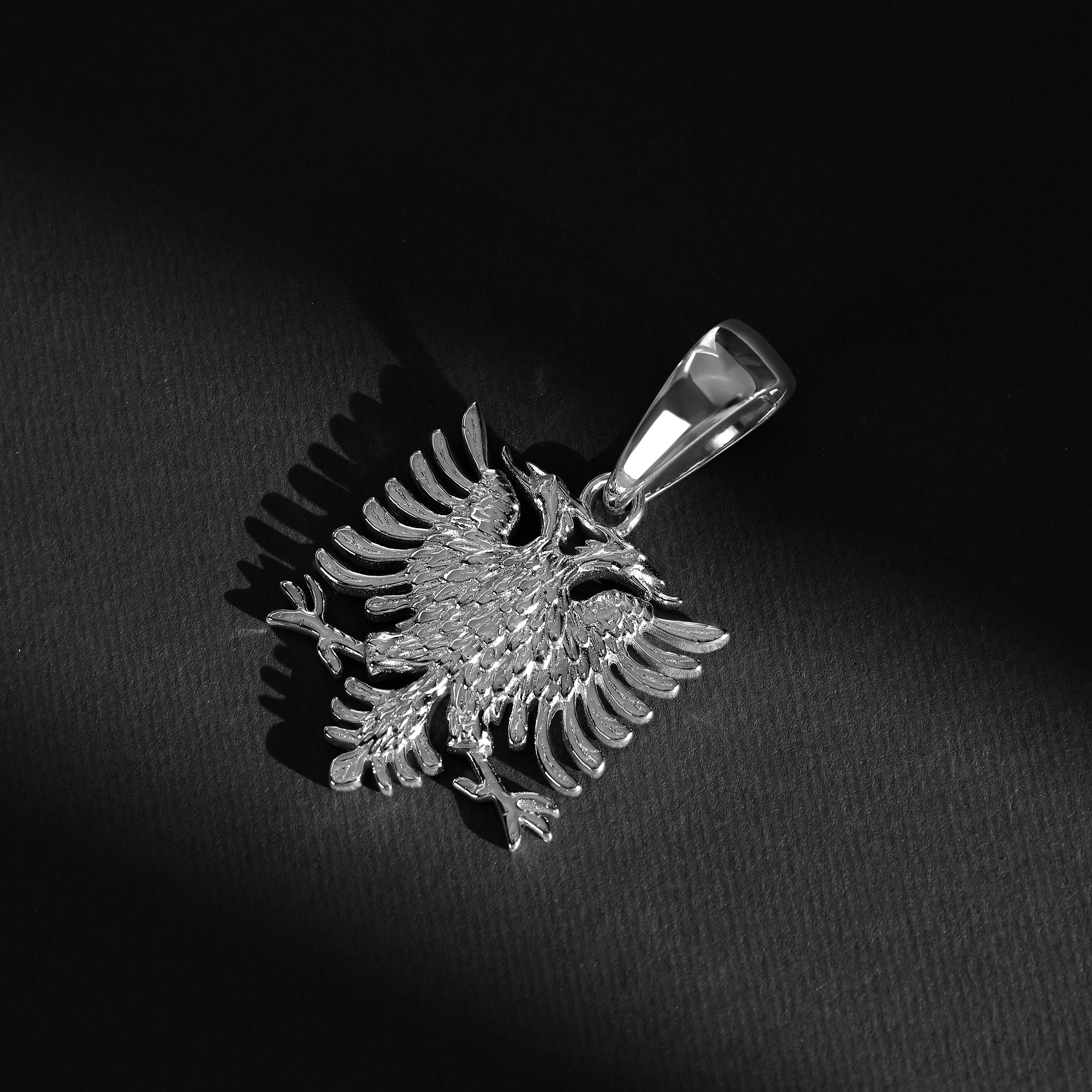 Stainless Steel Albanischer Adler Albanian Eagle Flagge Shqiptar Anhänger - Taipan Schmuck