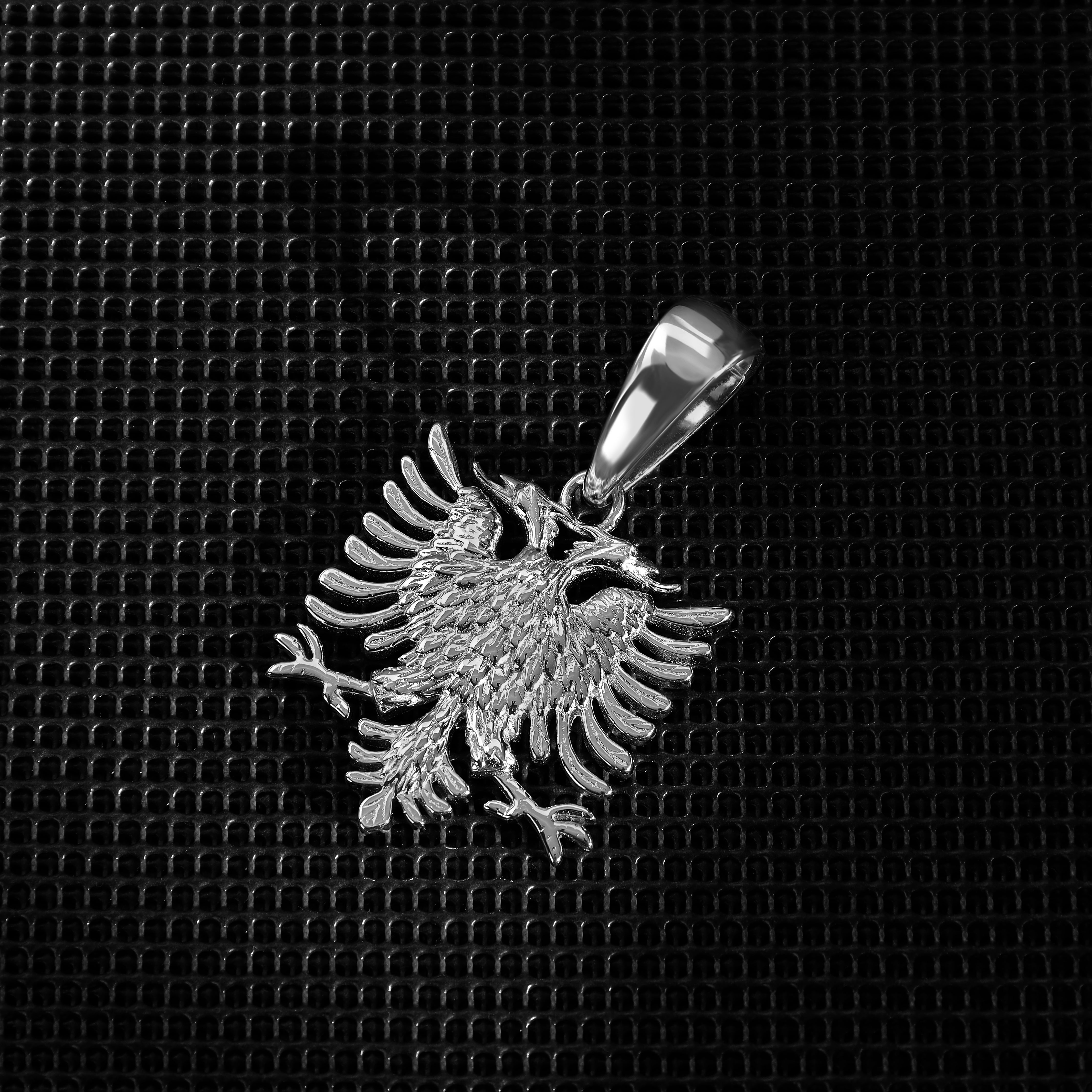 Stainless Steel Albanischer Adler Albanian Eagle Flagge Shqiptar Anhänger - Taipan Schmuck