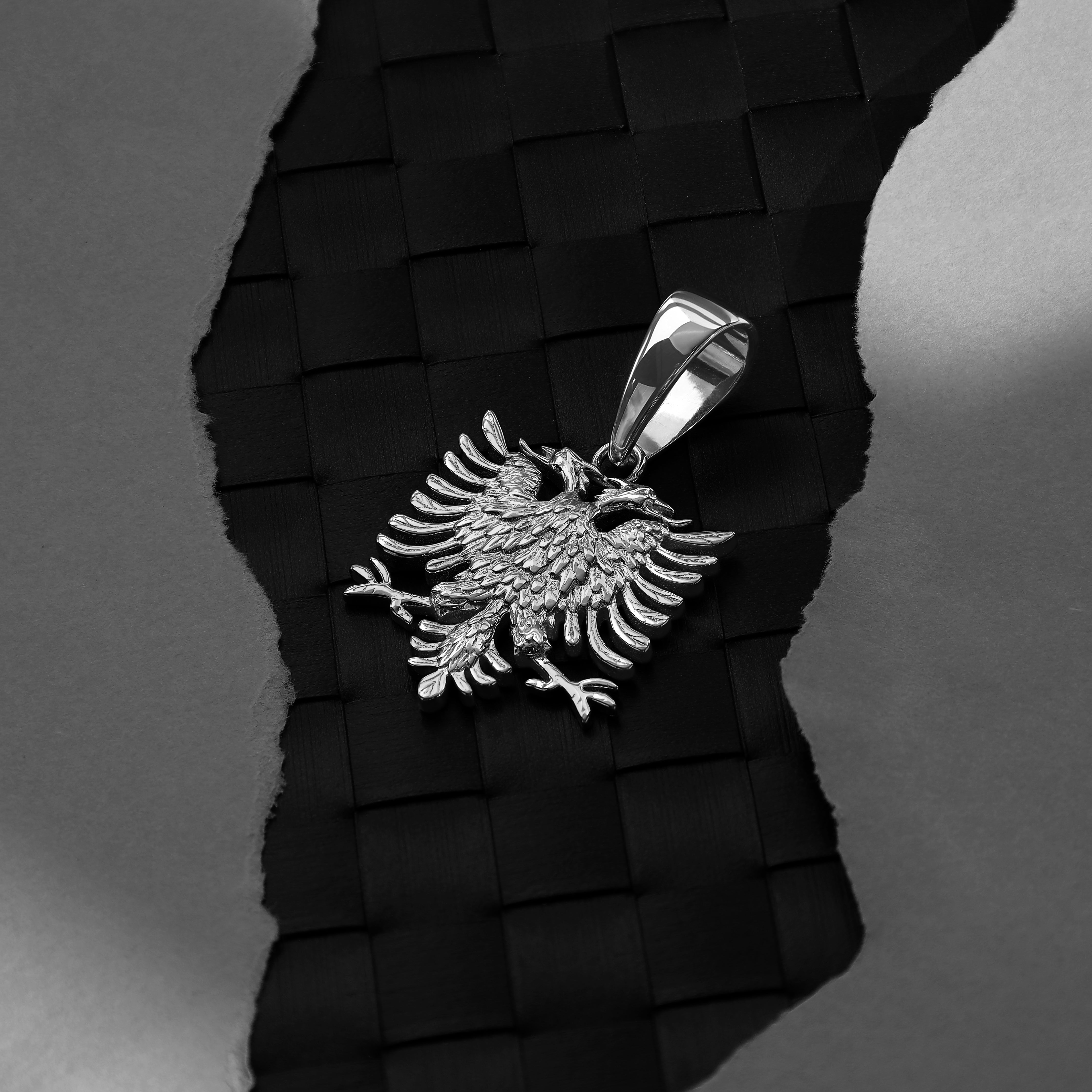 Albanischer Adler Albanian Eagle Flagge Shqiptar Anhänger aus Edelstahl - Taipan Schmuck