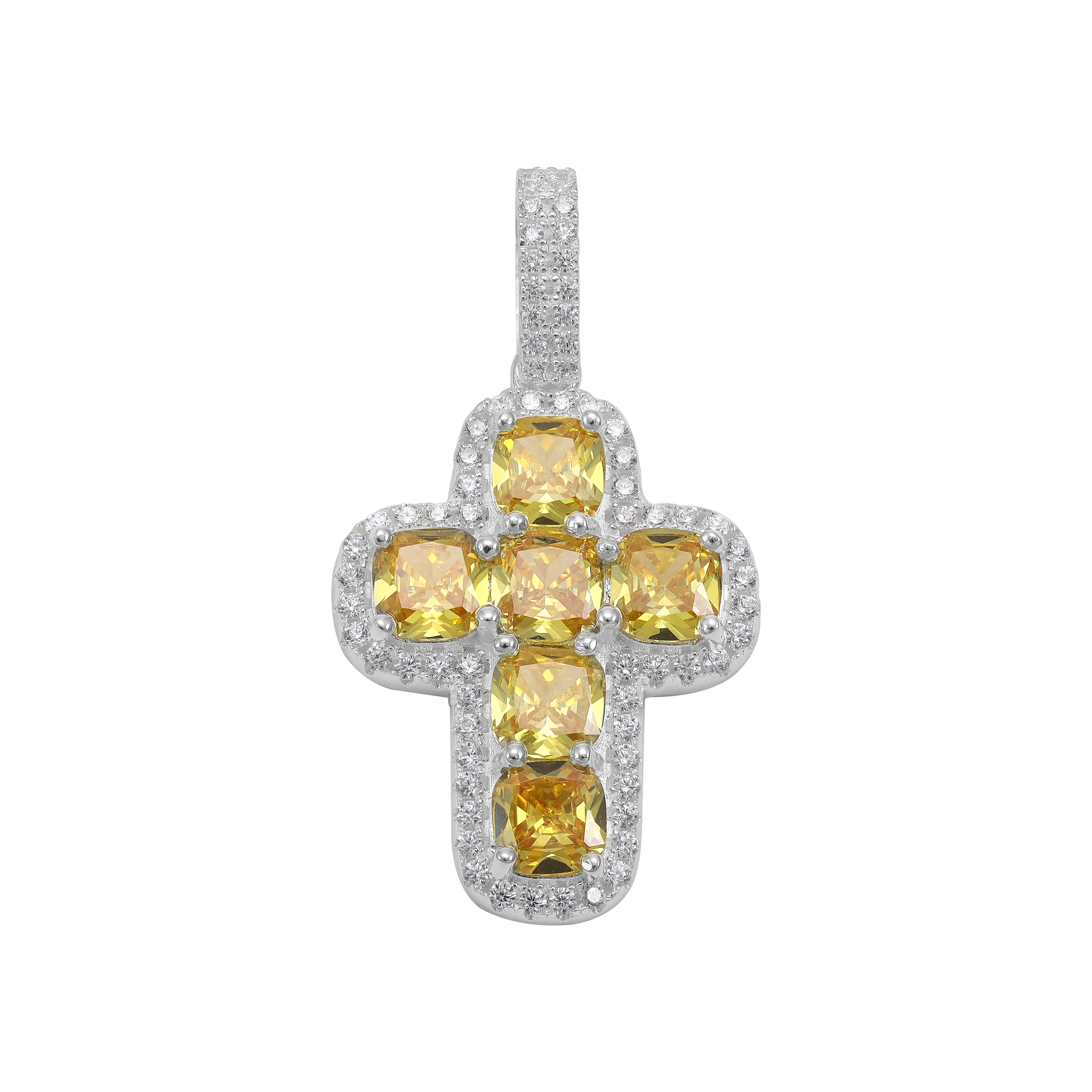 Kreuz Iced Out Style Anhänger aus 925 Sterlingsilber (PE339) - Taipan Schmuck