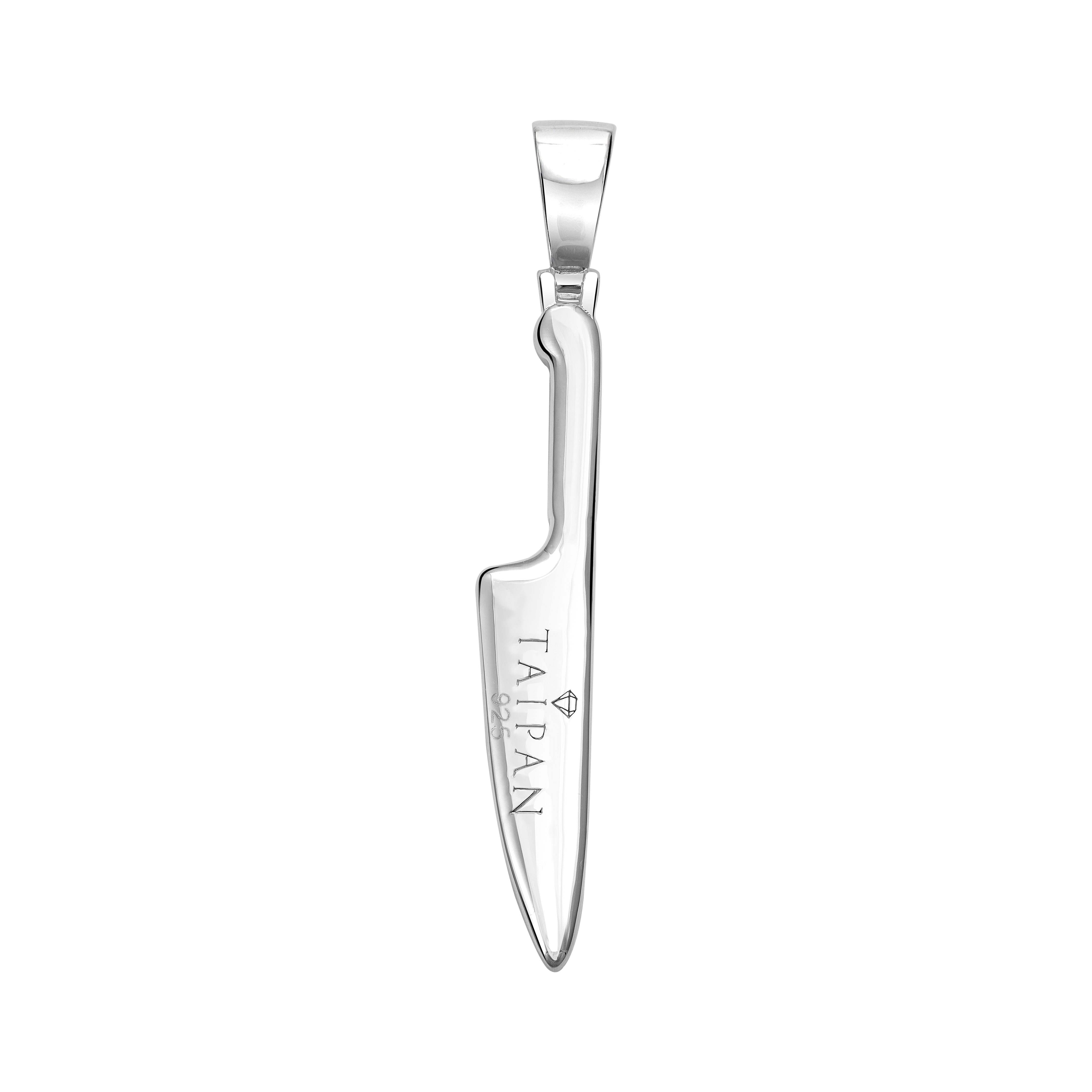 Knife Iced Out Style Anhänger aus 925 Sterlingsilber (PE356) - Taipan Schmuck